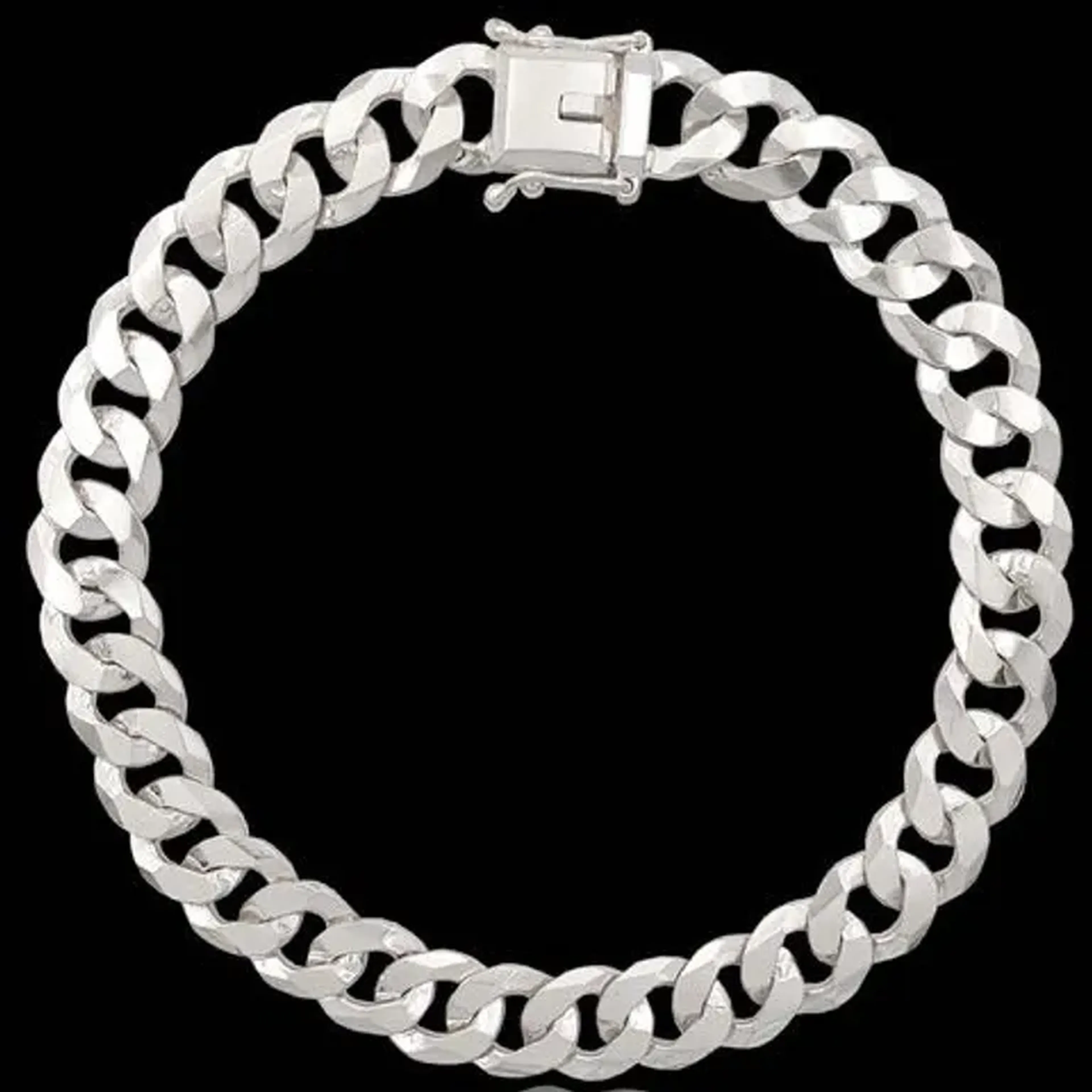 PULSEIRA ESCAMADA 8MM ATACADOR CAIXÃO - PRATA LEGITIMA imagem