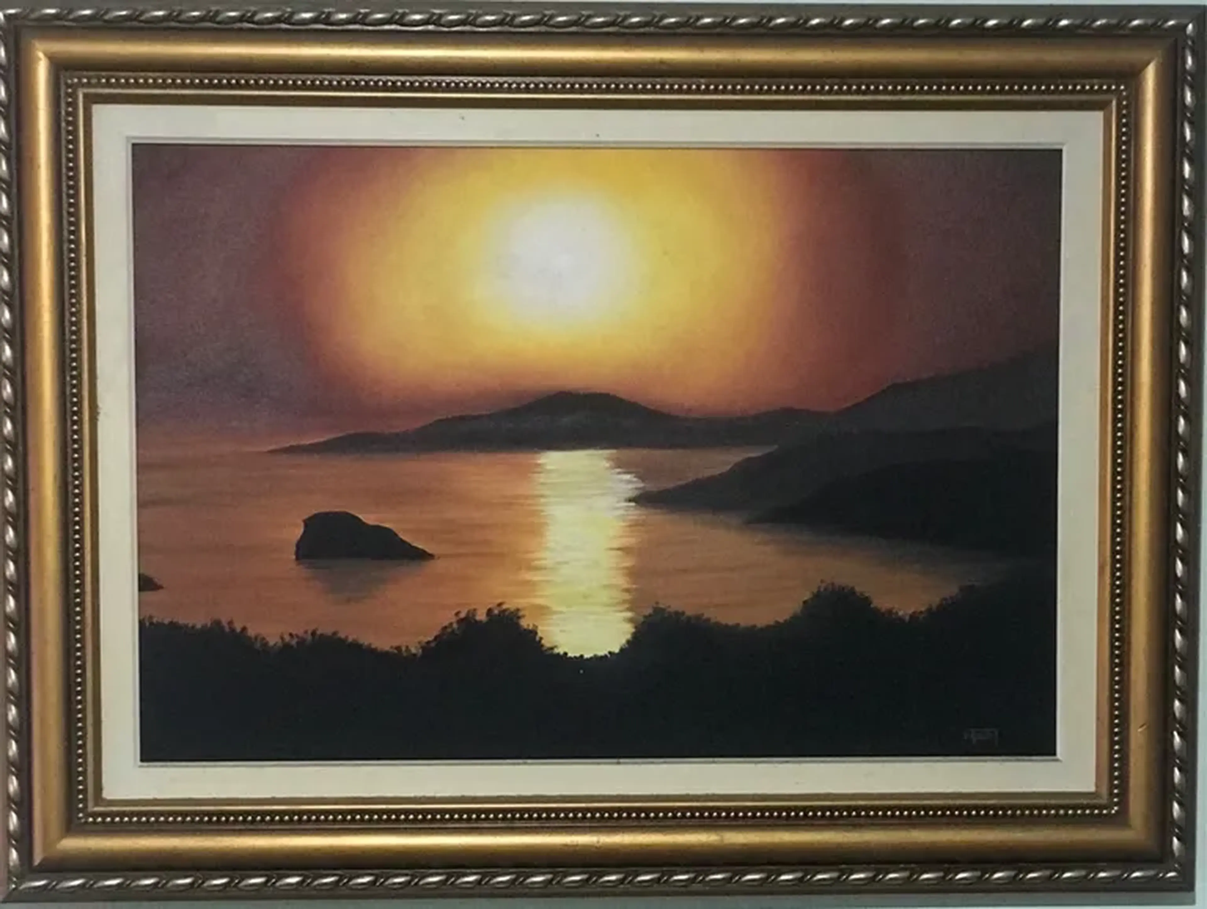 Tela tinta óleo 50x70 “por do sol” imagem