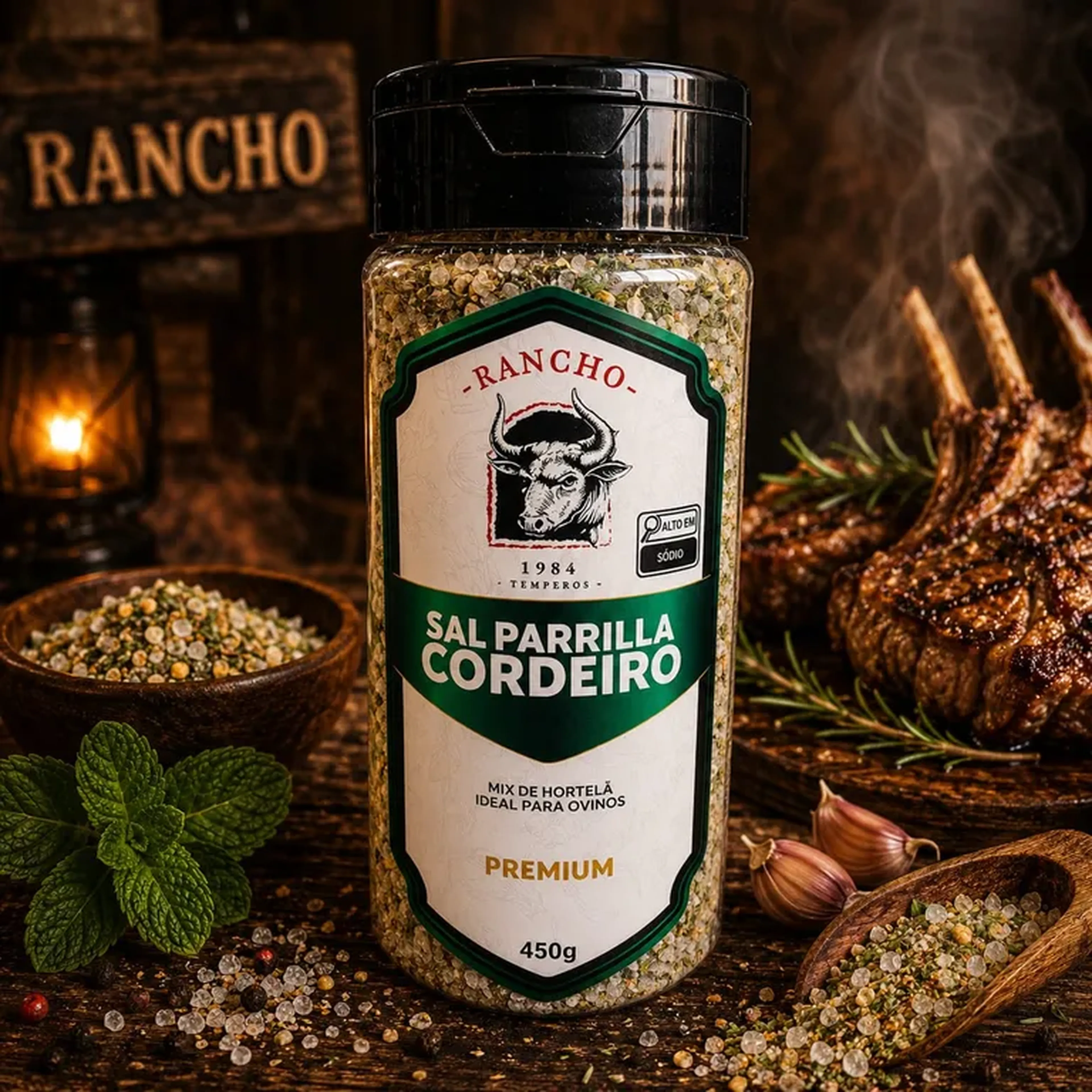 Tempero de Churrasco Cordeiro Rancho 1984 450g imagem