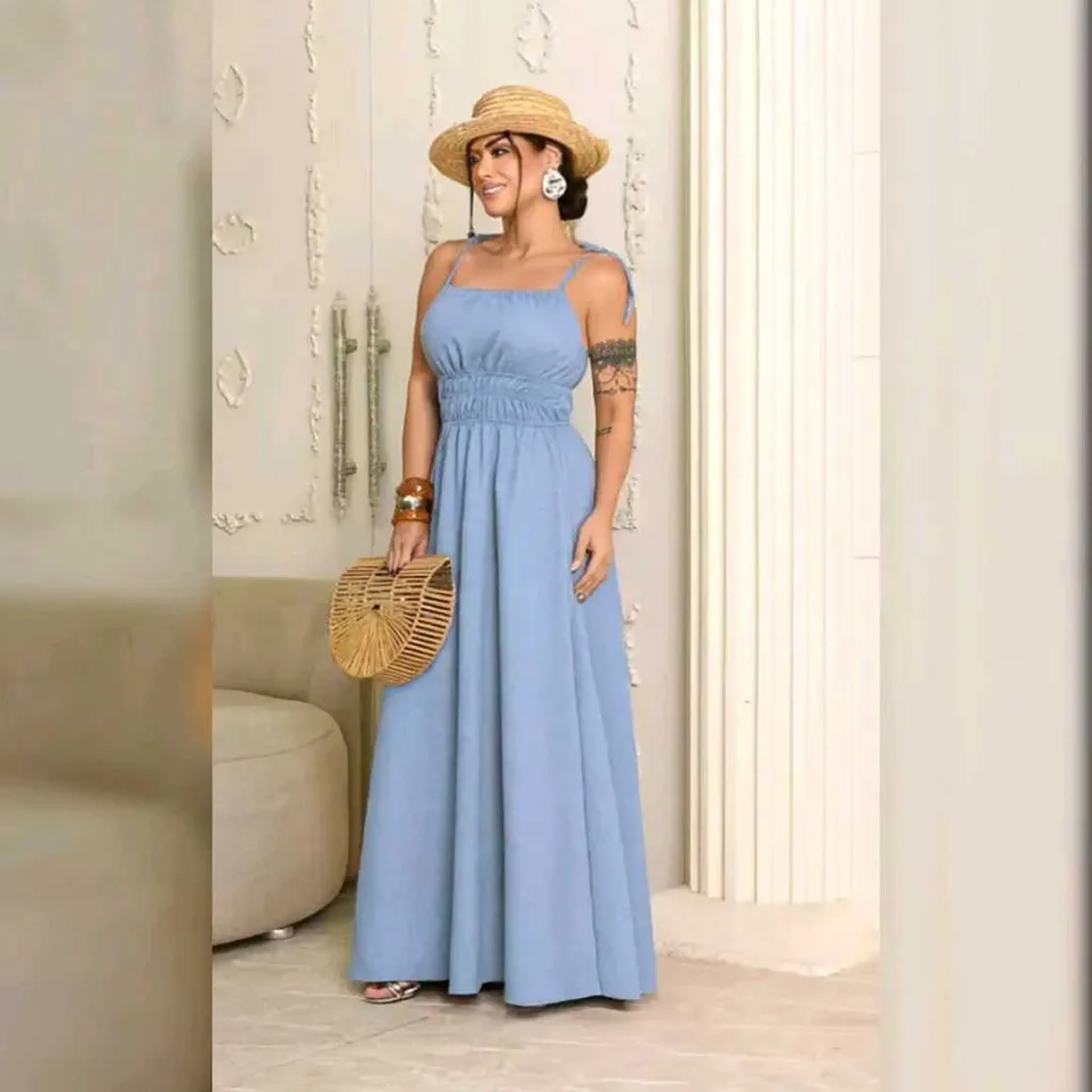 Vestido Solara Azul imagem