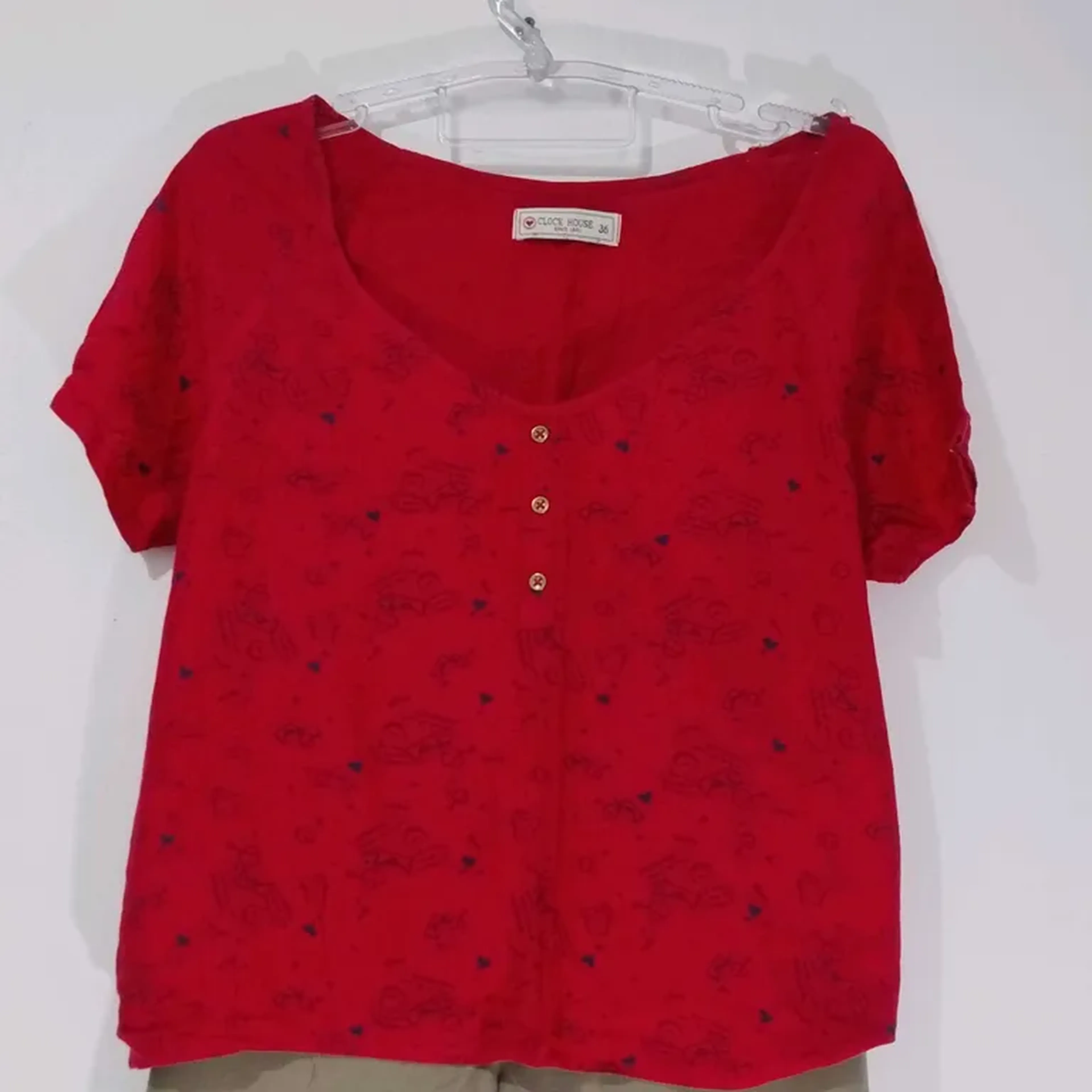 Blusa Casual Vermelha imagem