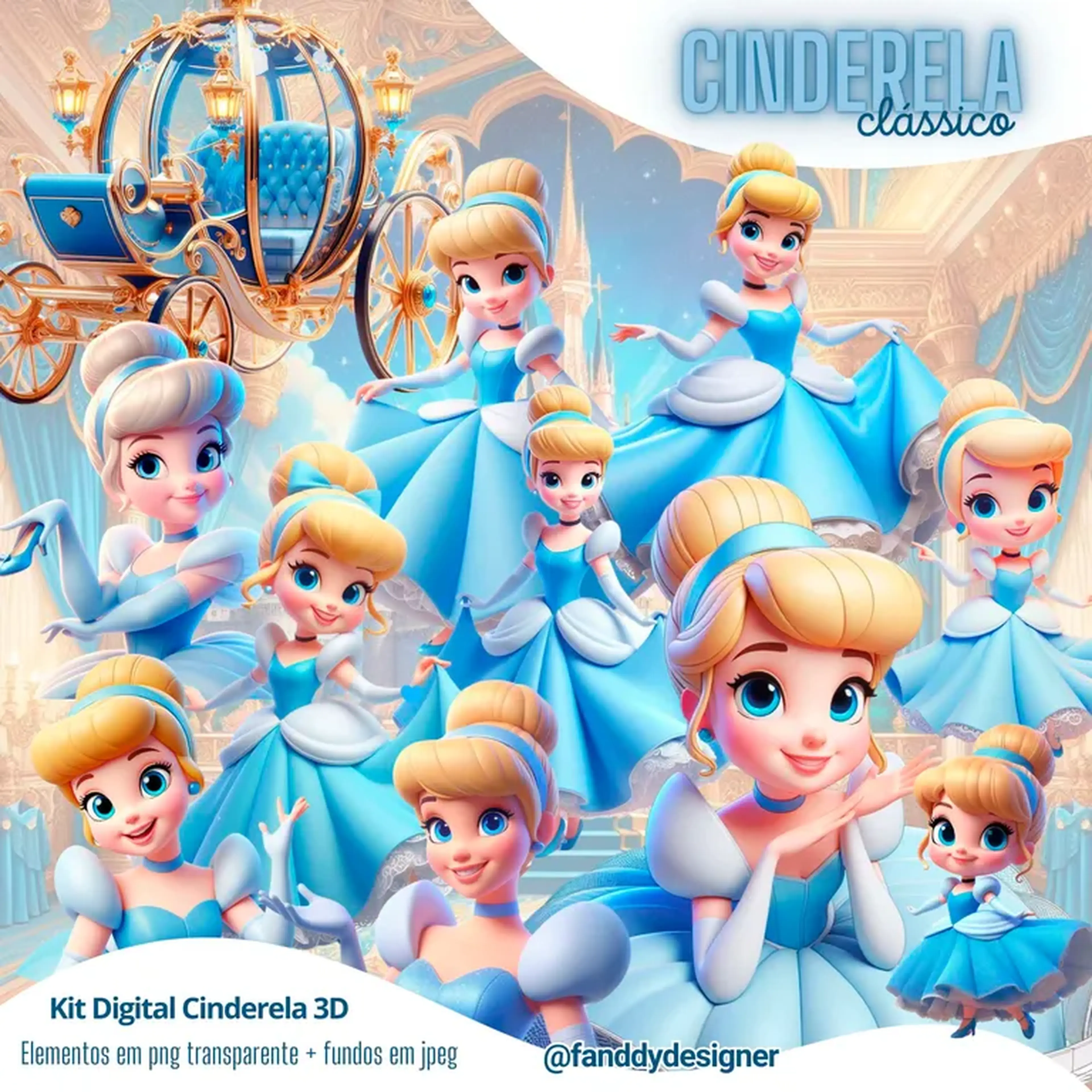 Kit Digital 3D Cinderela imagem