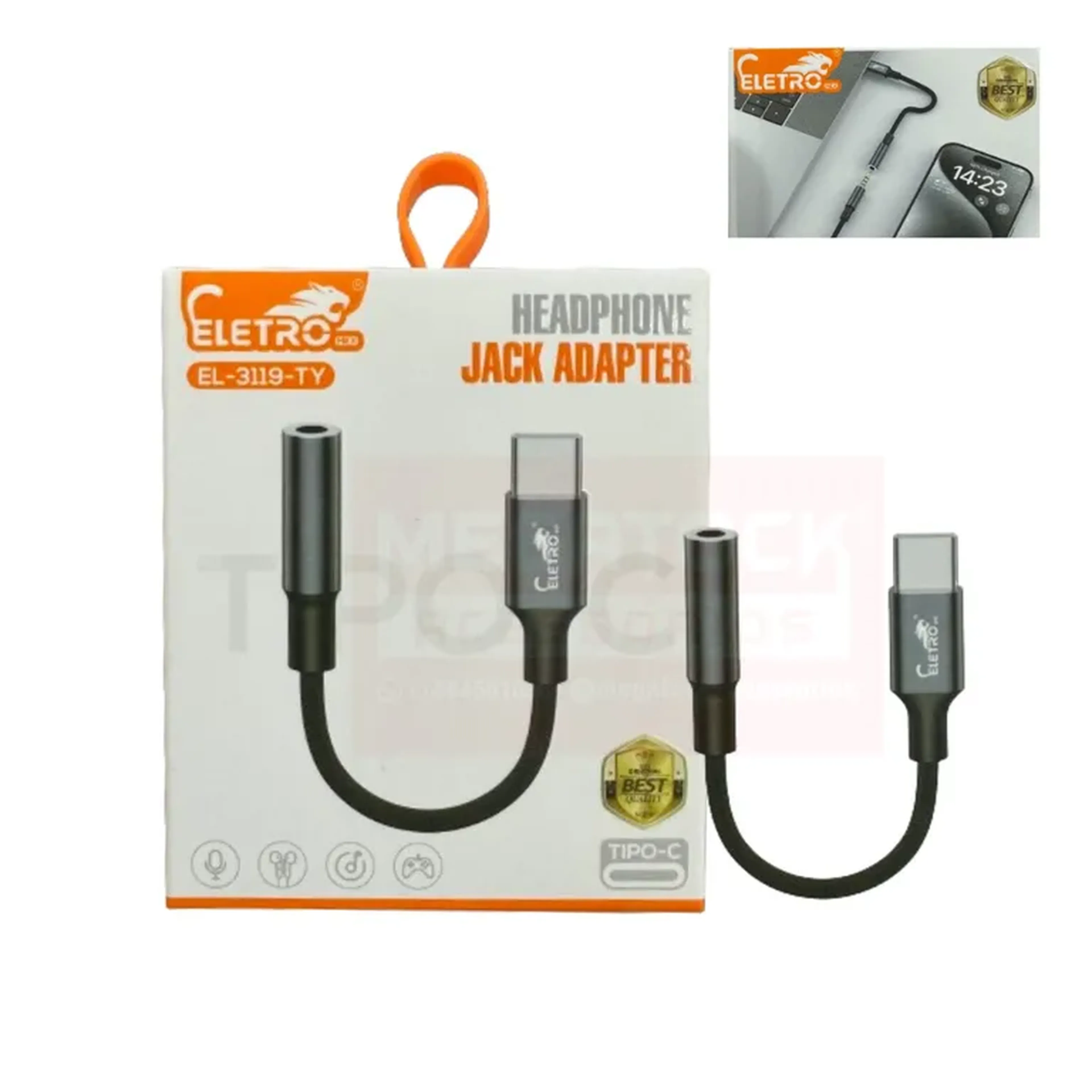 Adaptador Tipo C Para P2 (3.5mm) El-3119-ty Tipo-c imagem