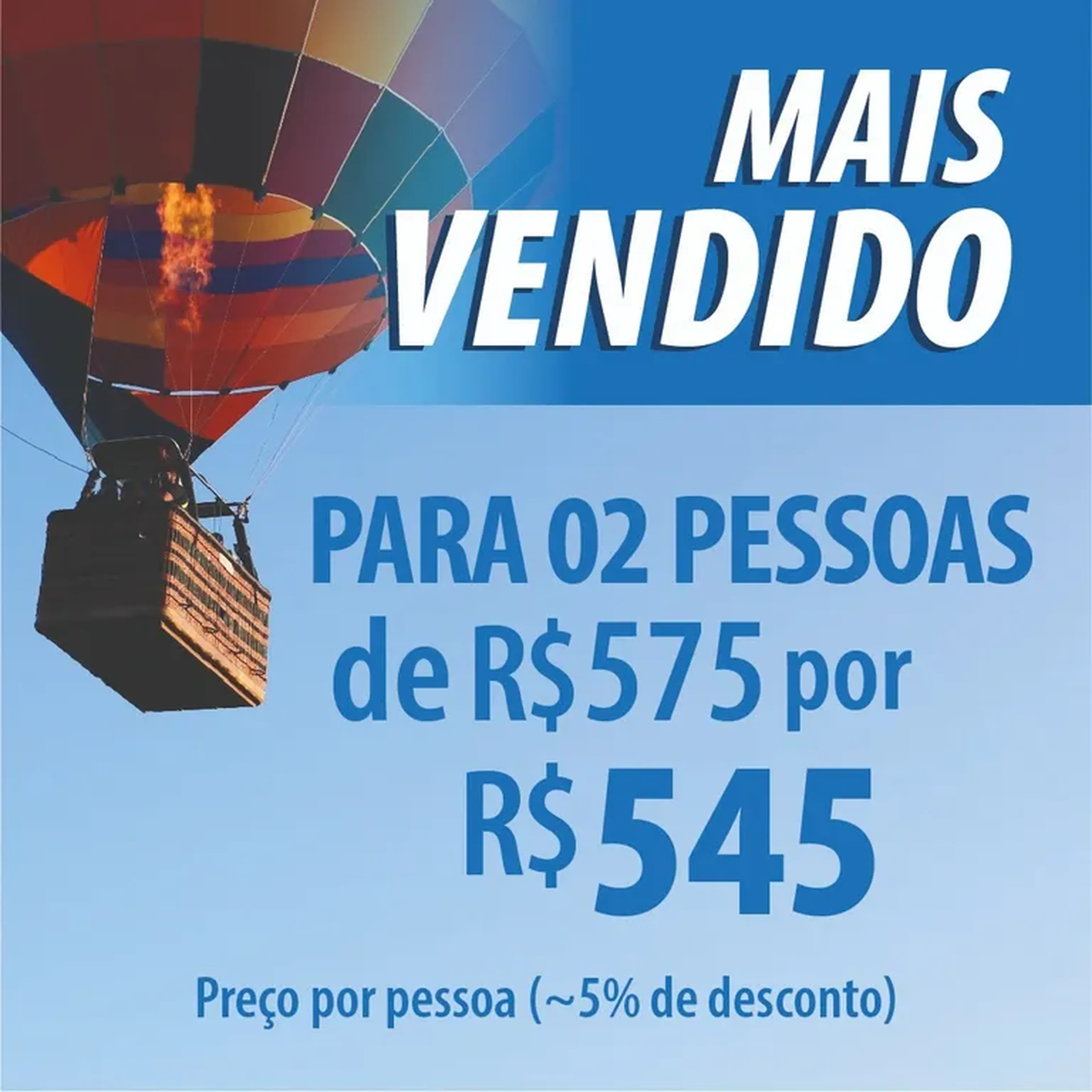 Voo em Grupo - Ticket CASAL (02 adultos) imagem