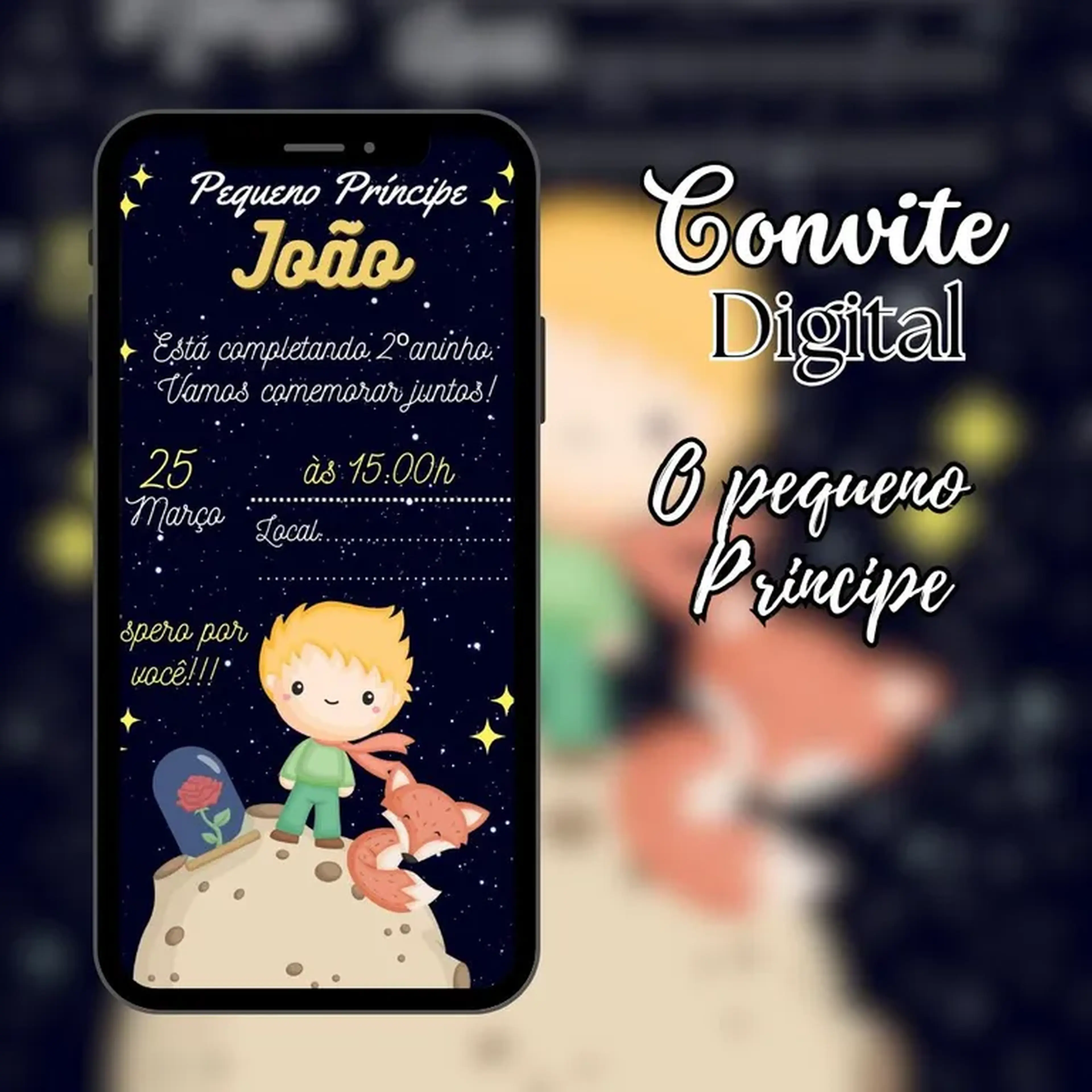 Convite Digital - O Pequeno Príncipe imagem