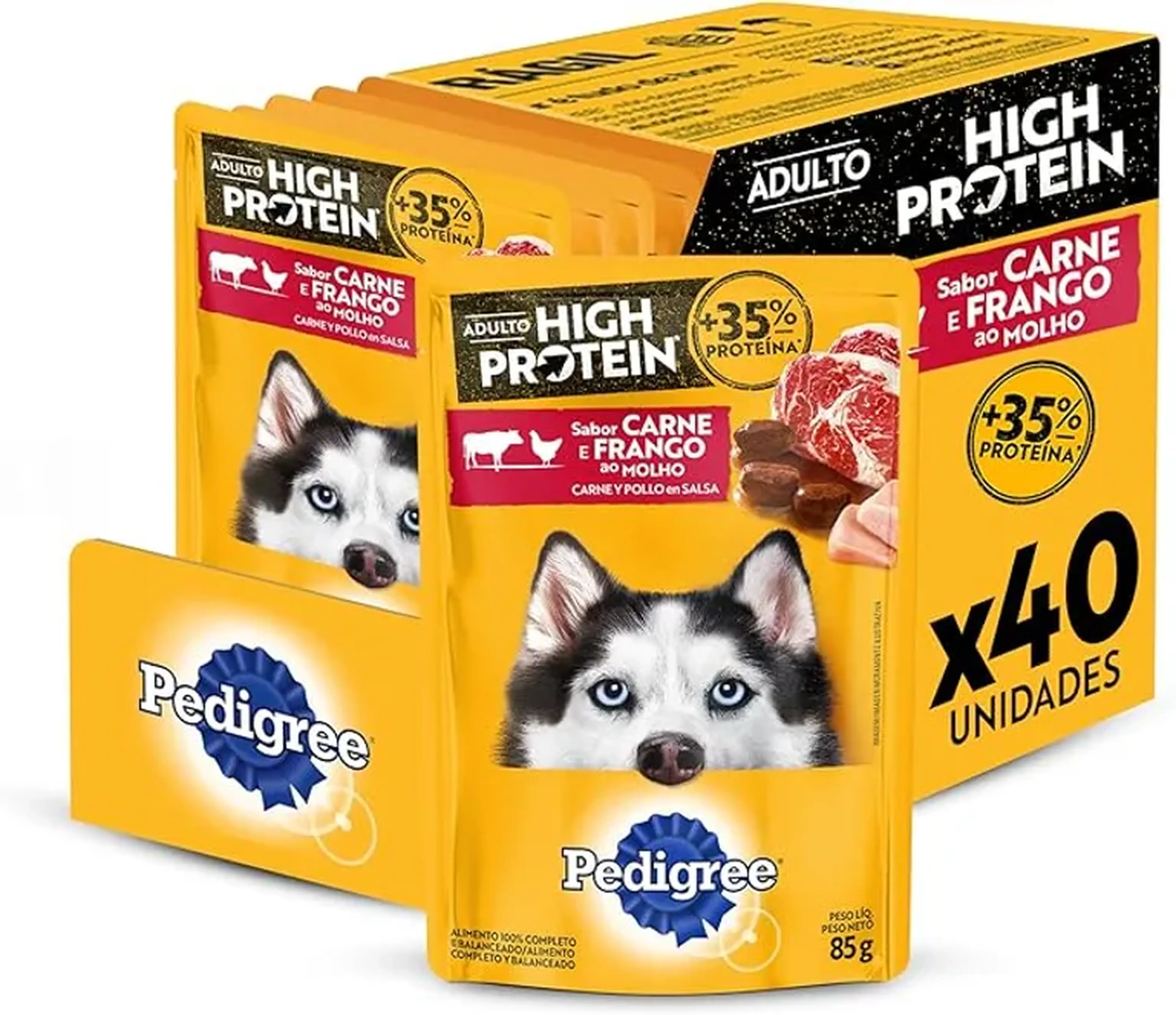 Sagê Pedigree Carne e Frango ao Molho High Protein 85g 20 unidad imagem