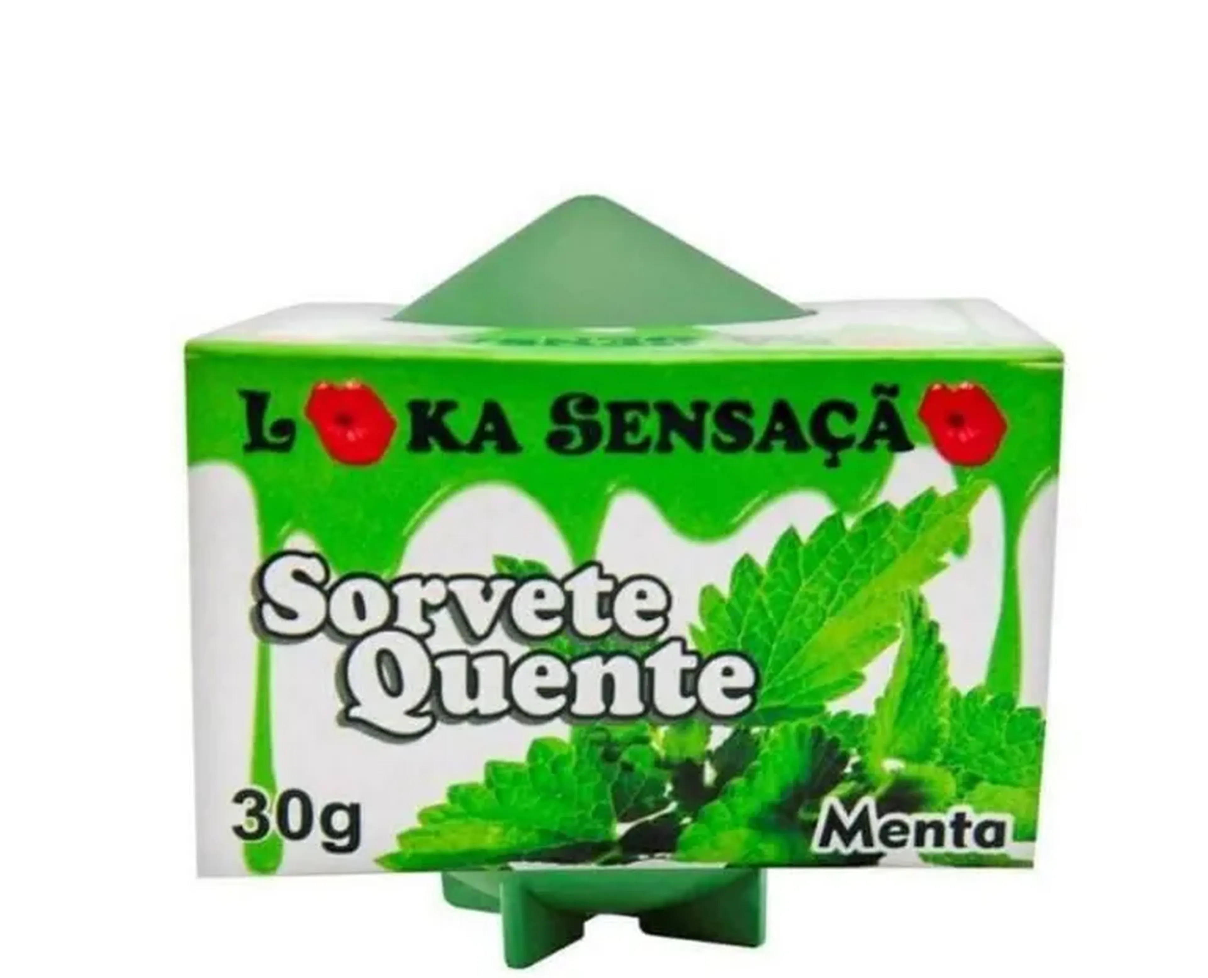 VELA COMESTIVEL SORVETE QUENTE 25G MENTA - LOKA SENSAÇÃO imagem
