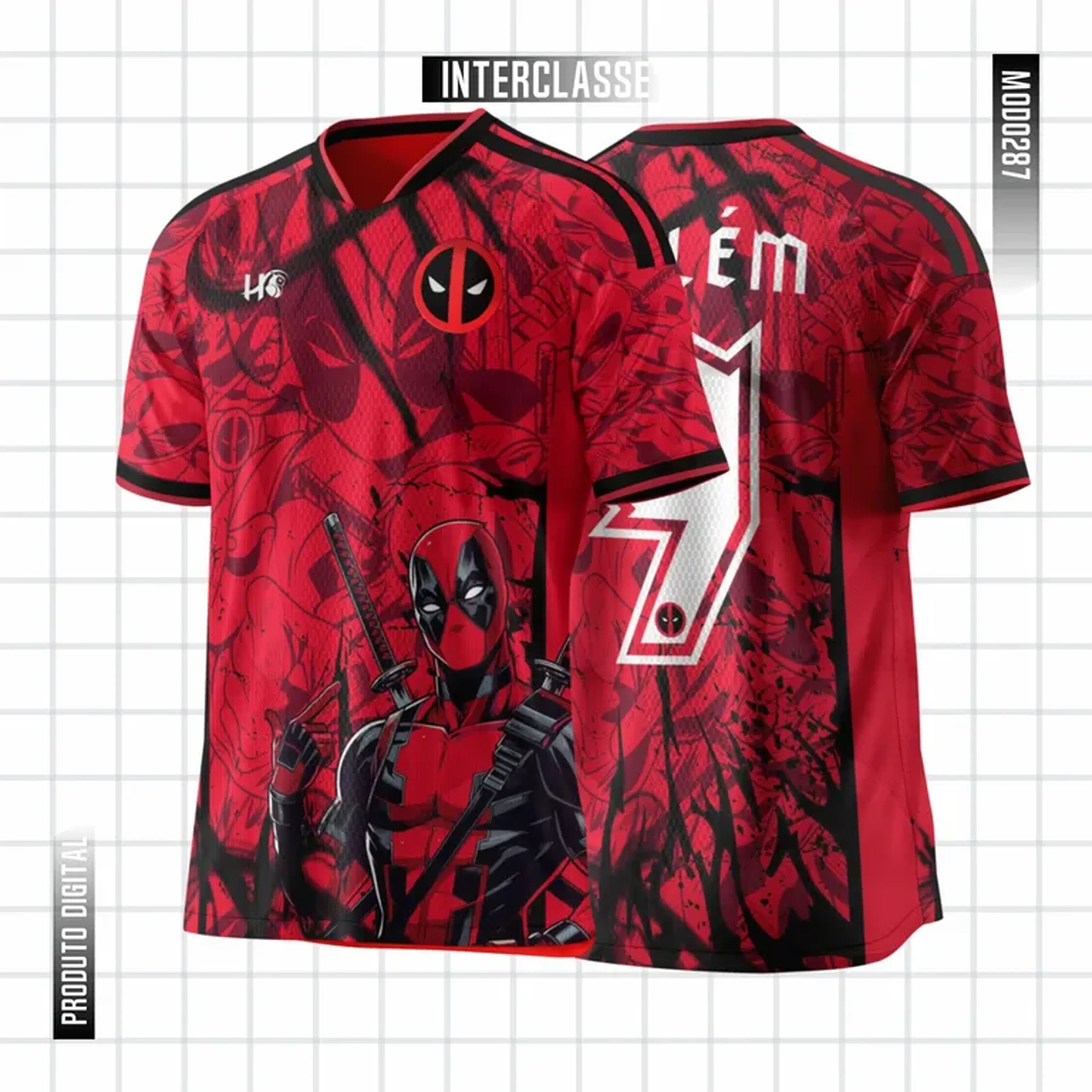 Arte Vetor Camisa Interclasse Deadpool Mod0287 imagem