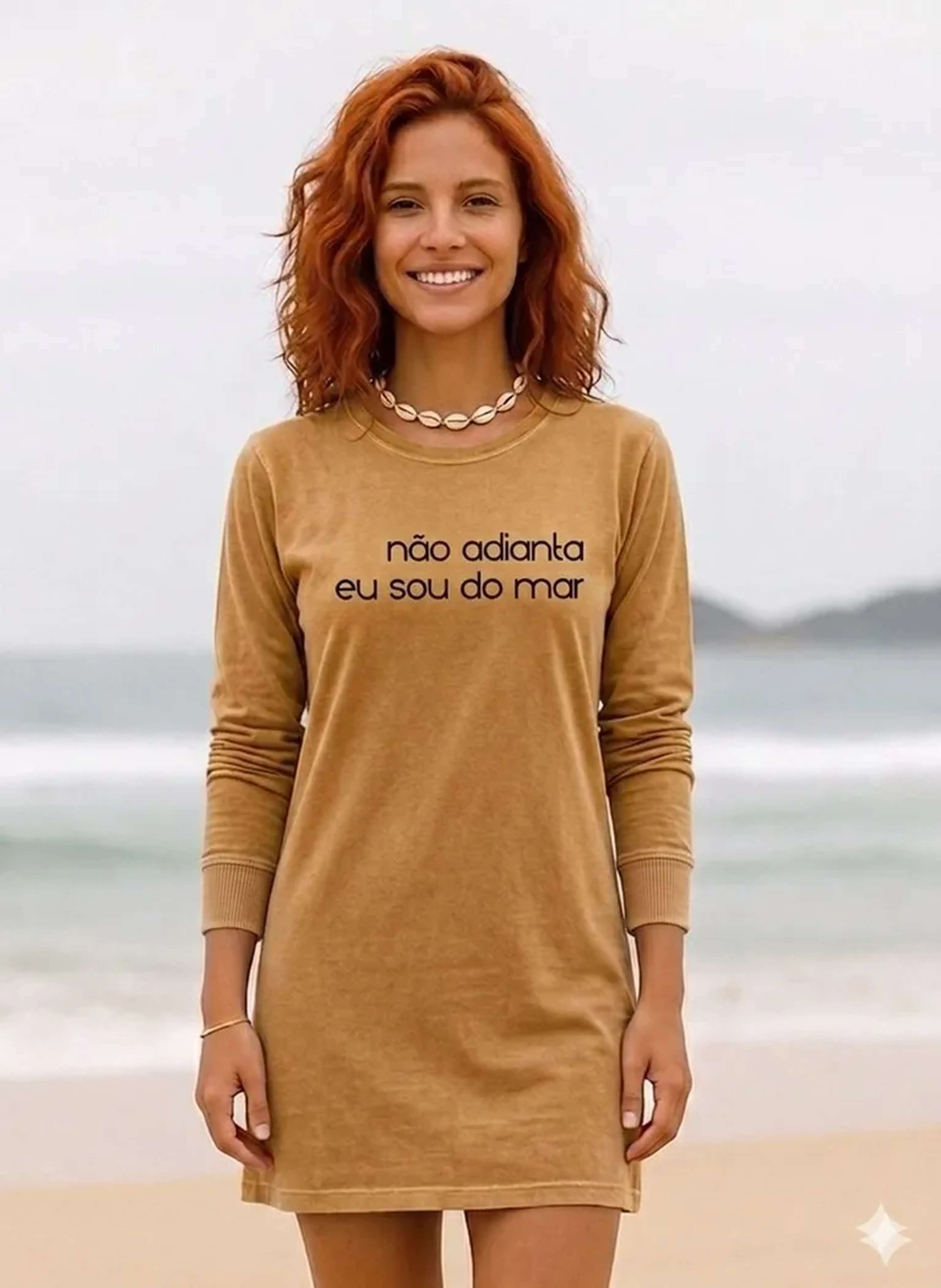 Vestido Manga Camel Frases 2 Preto imagem