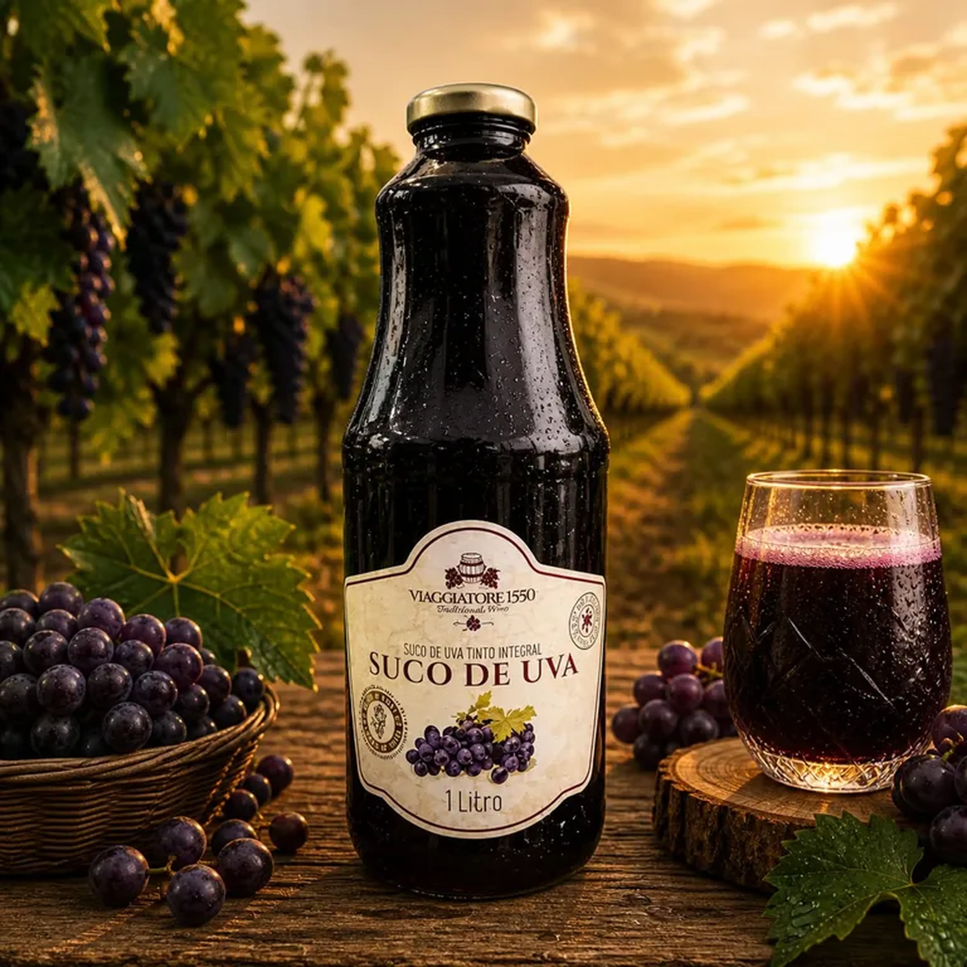 Suco de Uva Tinto Integral Viaggiatore 1550 1 litro imagem