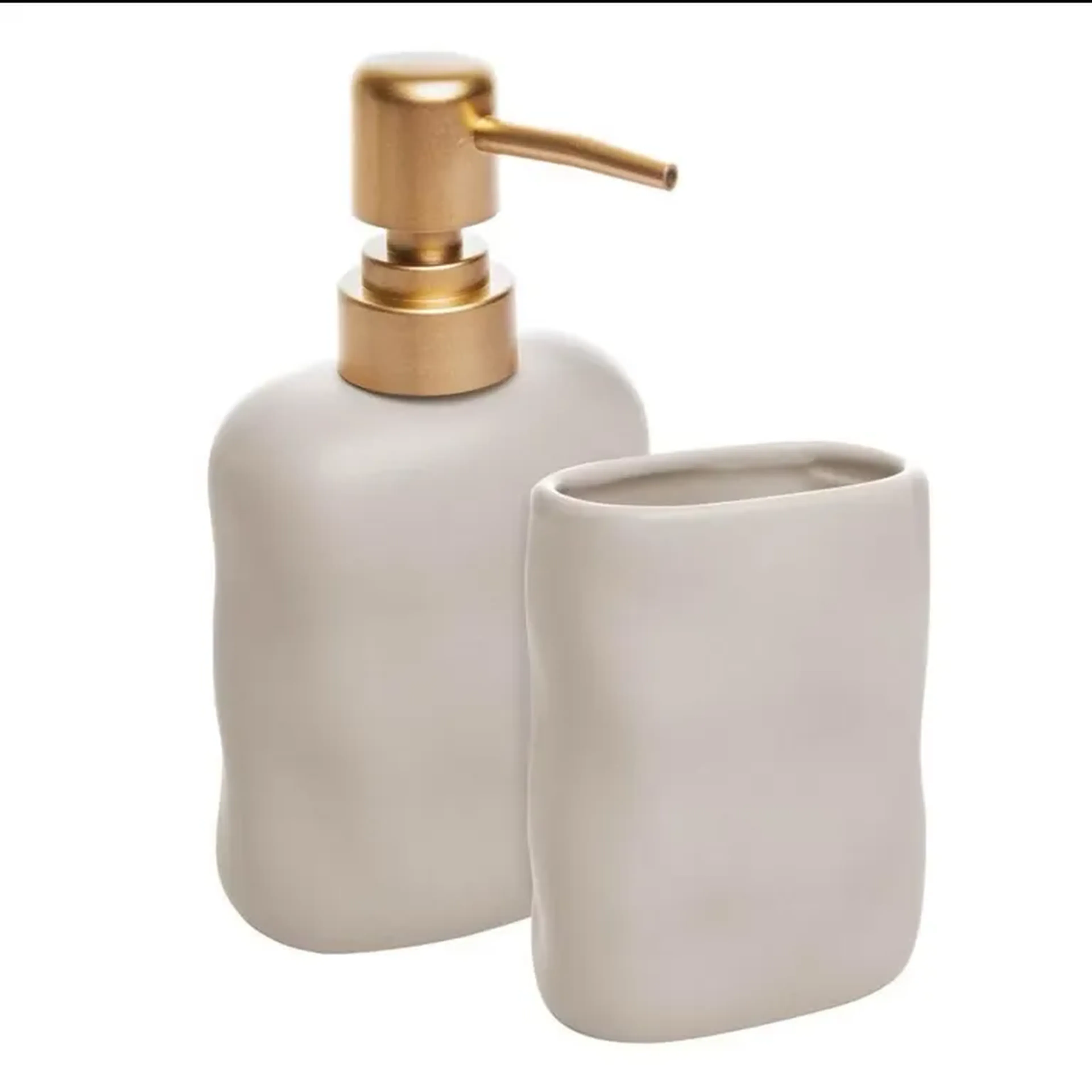 2 Peças para Banheiro Wolff Organic de Cerâmica Bege imagem