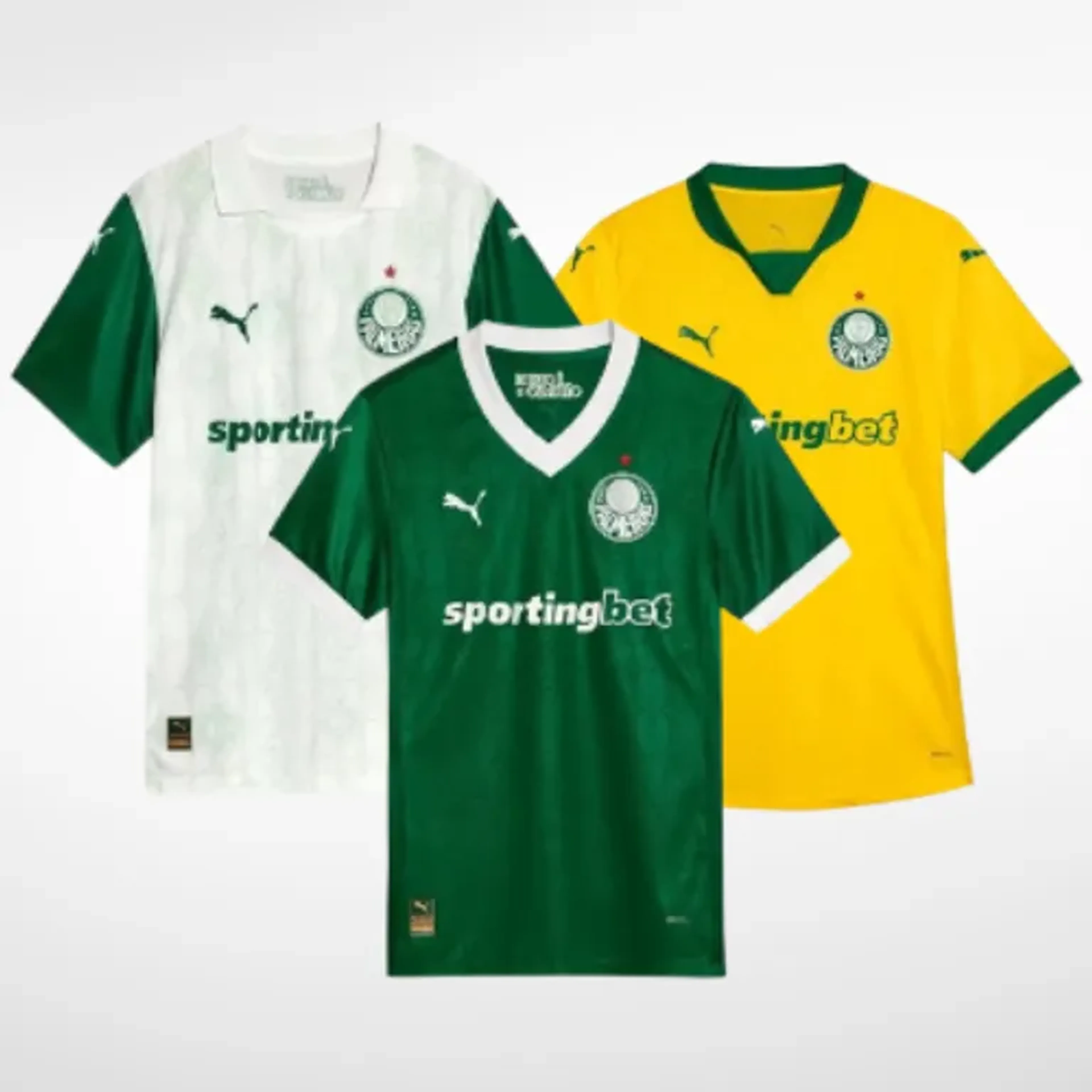 Kit Camisas Palmeiras Puma I, II e III 25 26 Jogador Orig. Masc. imagem
