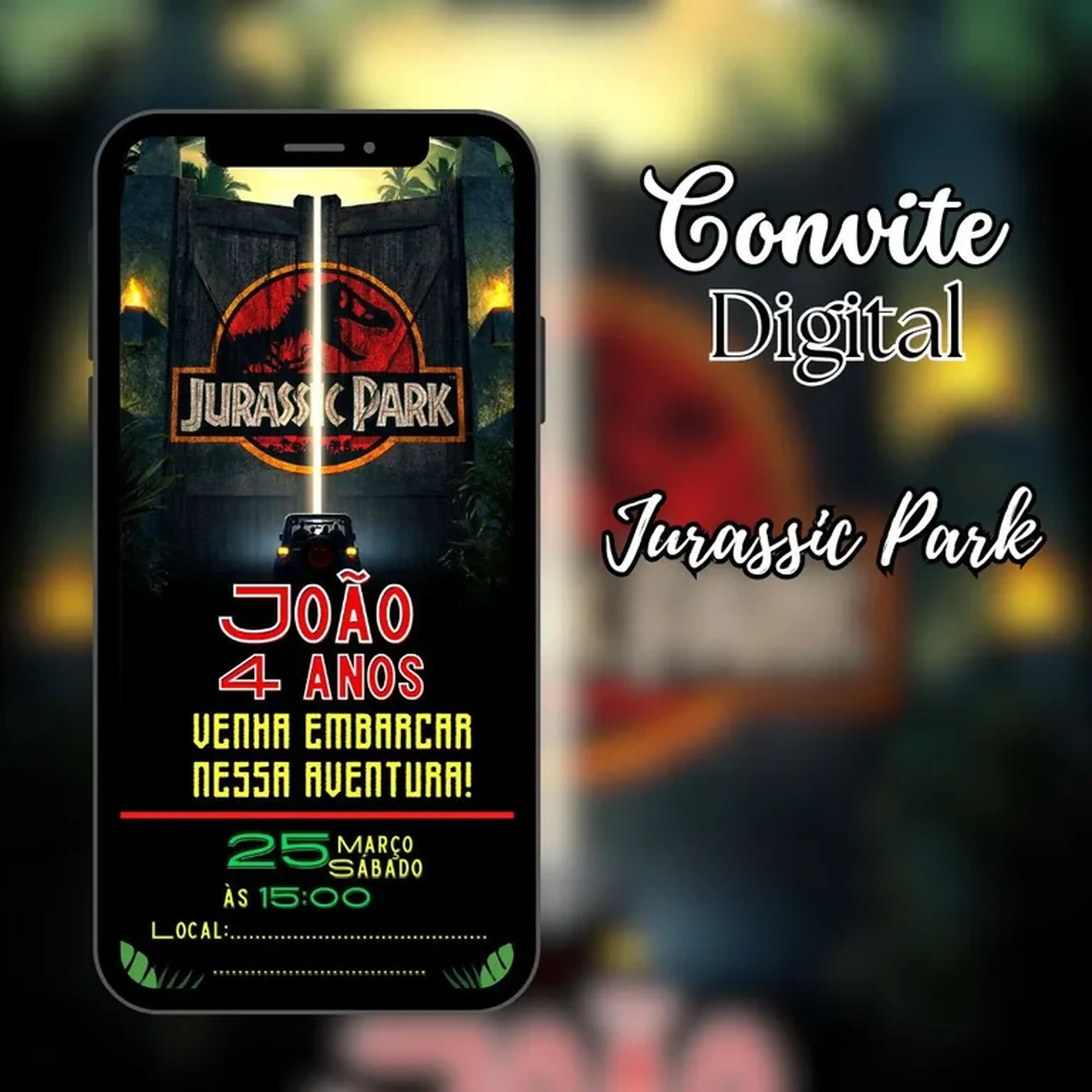 Convite Digital - Jurassic Park (Dinossauro) imagem