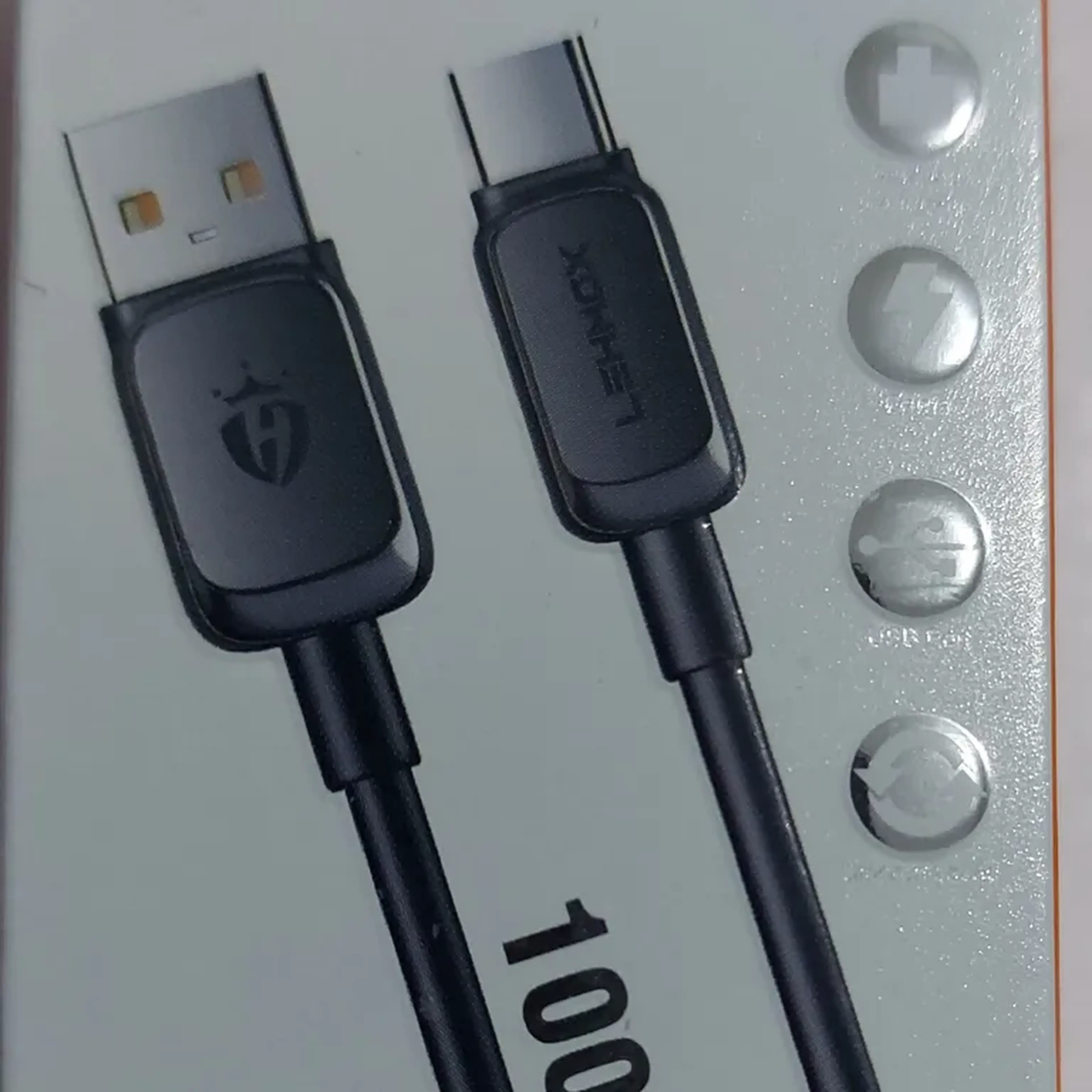 CABO USB CARREGAMENTO RAPIDO TYPE C LEHMOX LE 2021 TC PRETO imagem