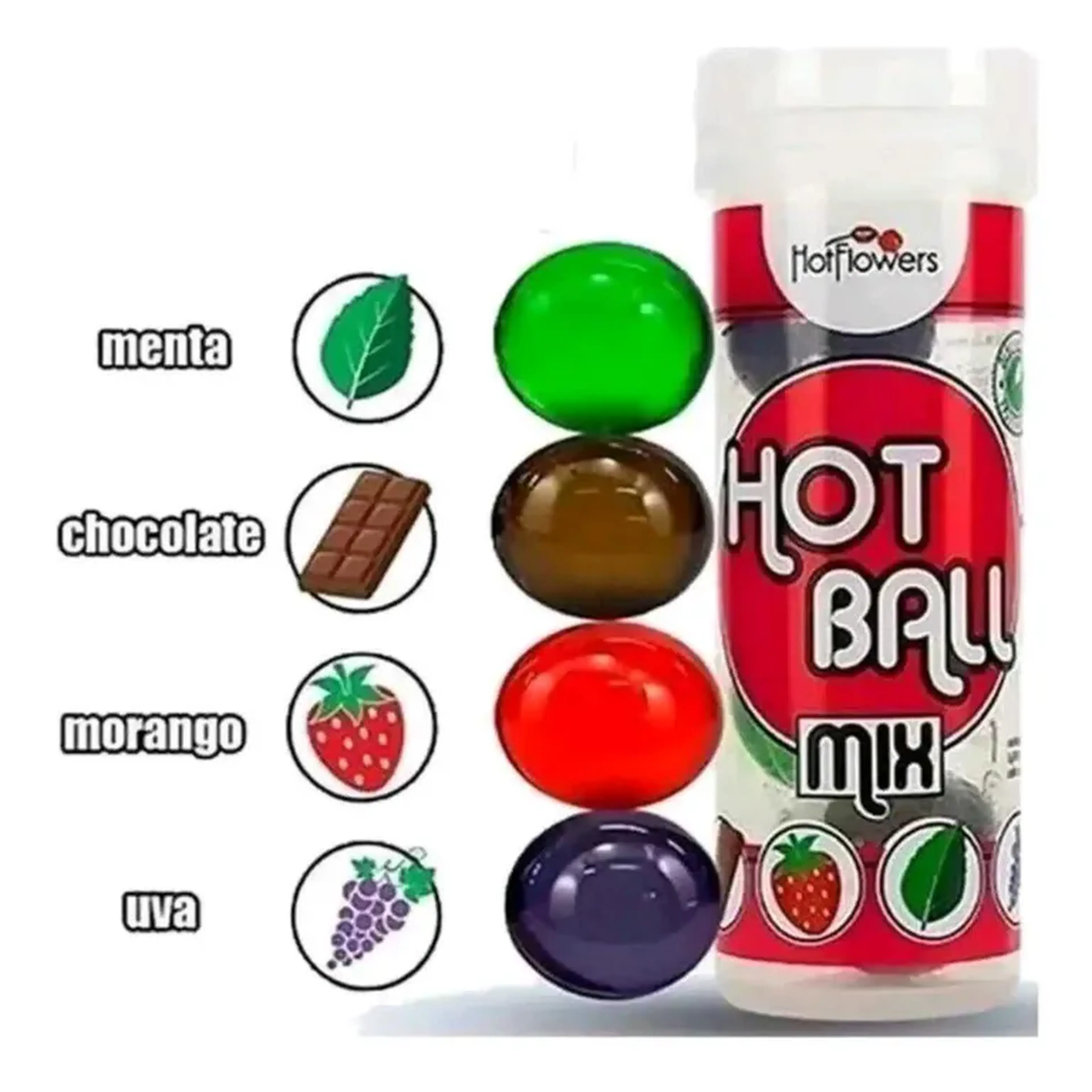 Kit 4 Bolinhas Explosivas 4 Sabores Hot Ball Mix Hot Flowers imagem