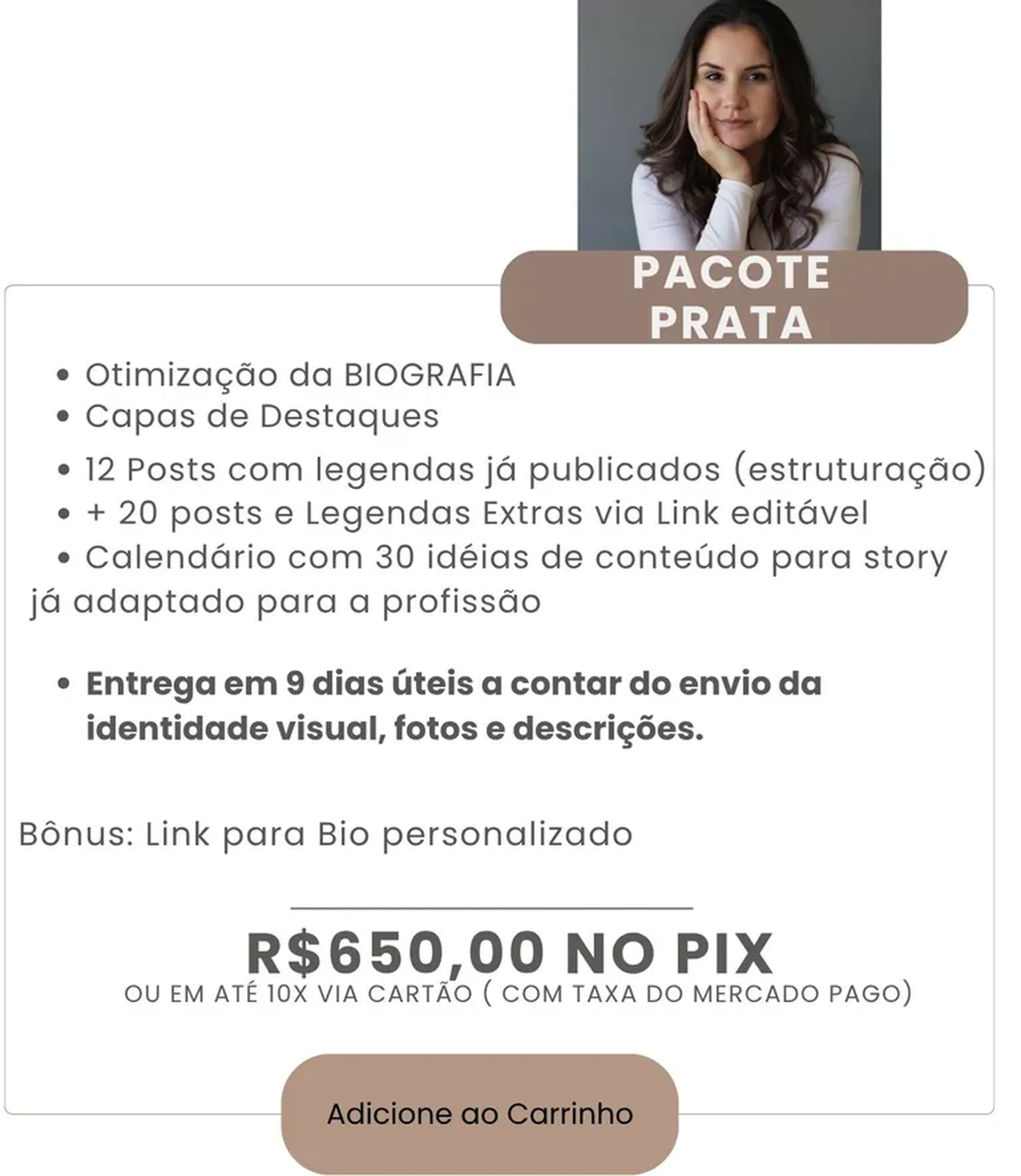 Estruturação de pefil Pacote PRATA imagem