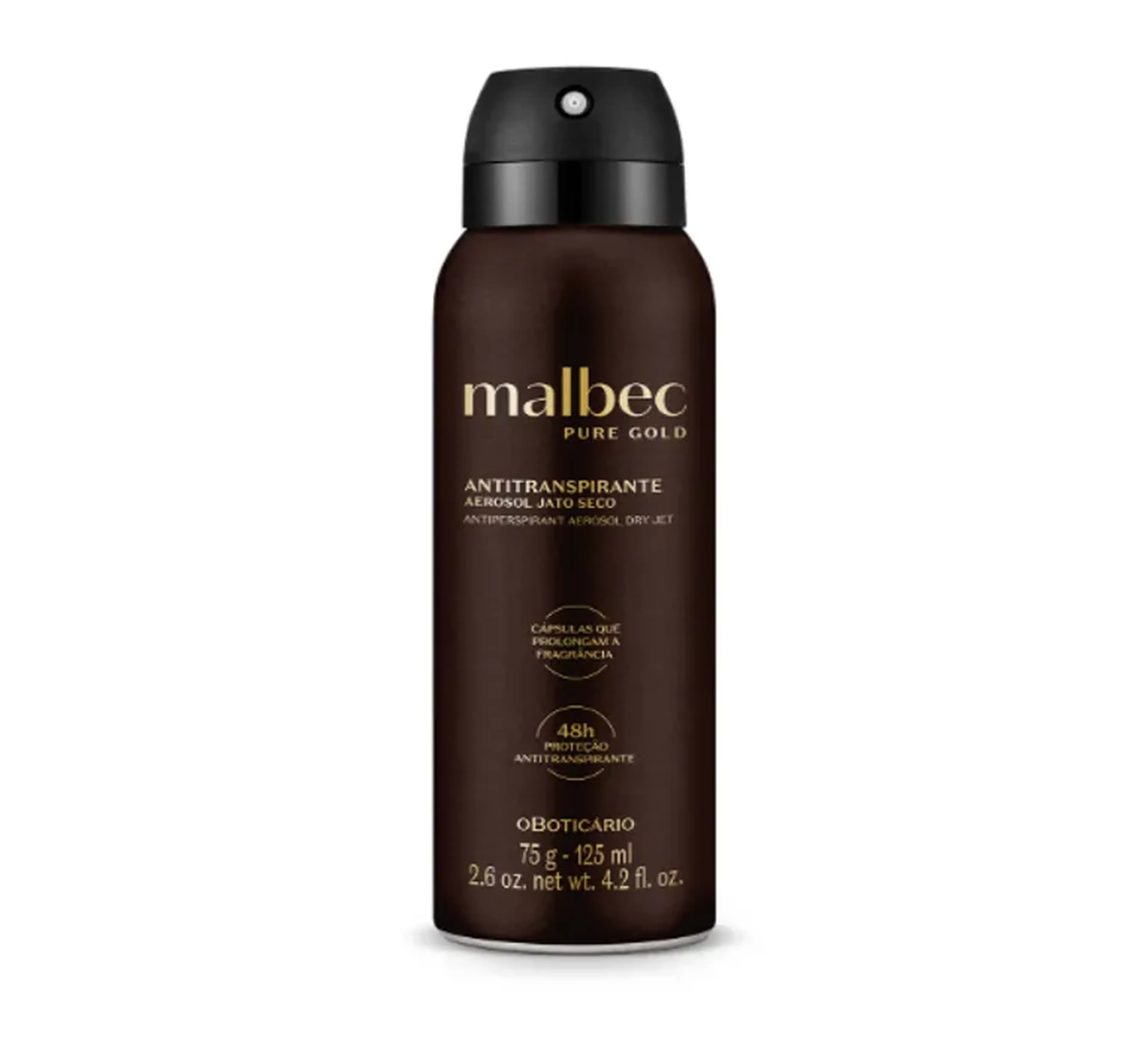 Desodorante Antitranspirante Aerosol Malbec Pure Gold 75g 125ml imagem
