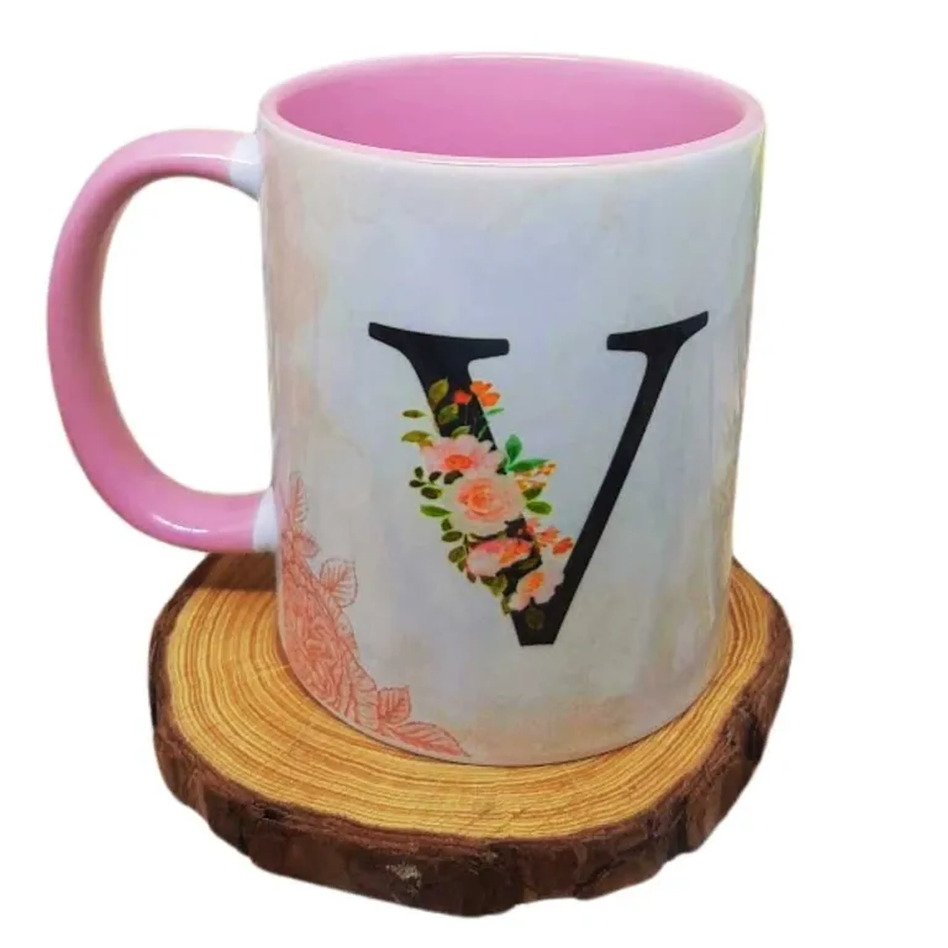Caneca Personalizada Alça e Interior Rosa imagem