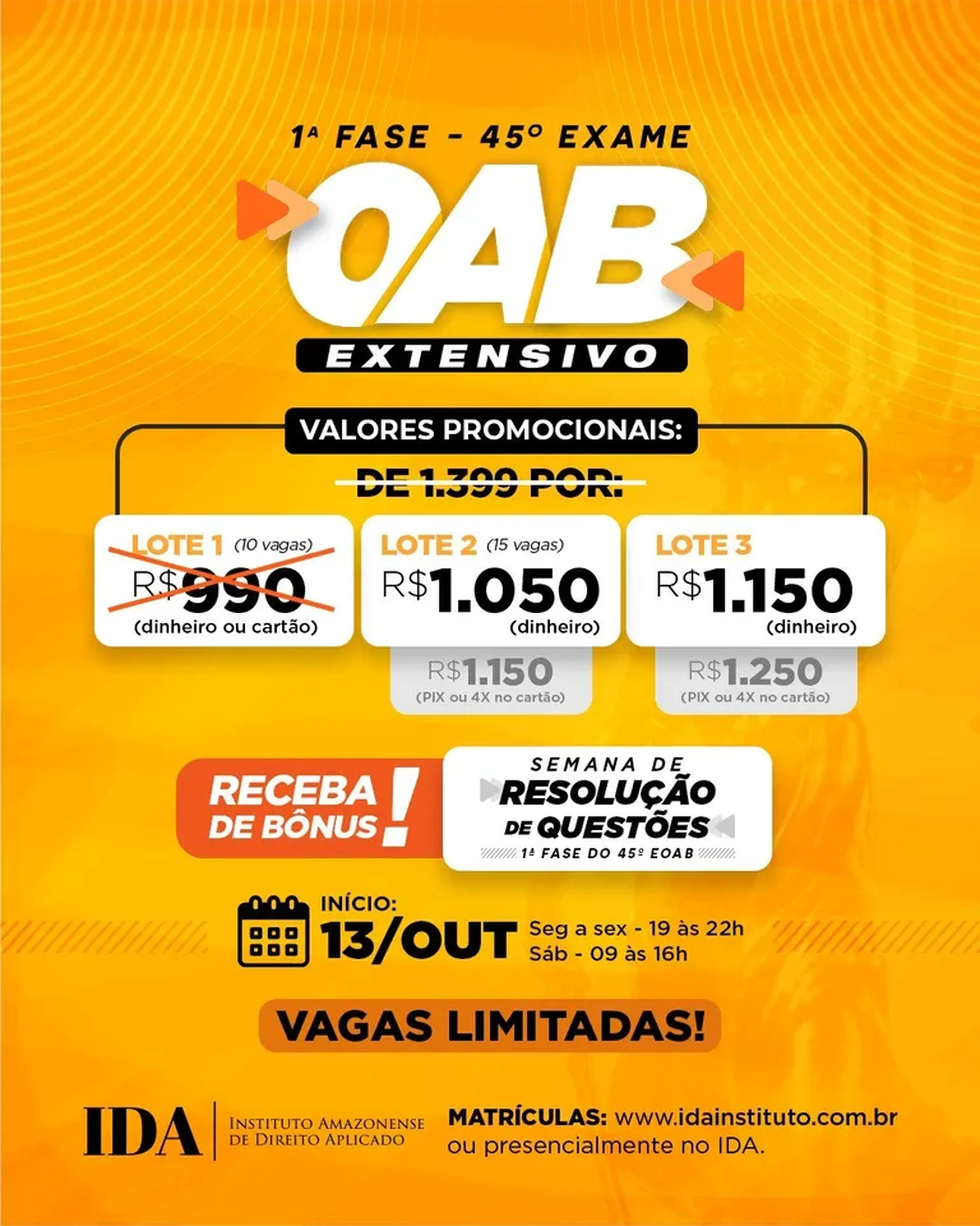 45º EXAME DA OAB - 1ª FASE - 2º Lote imagem