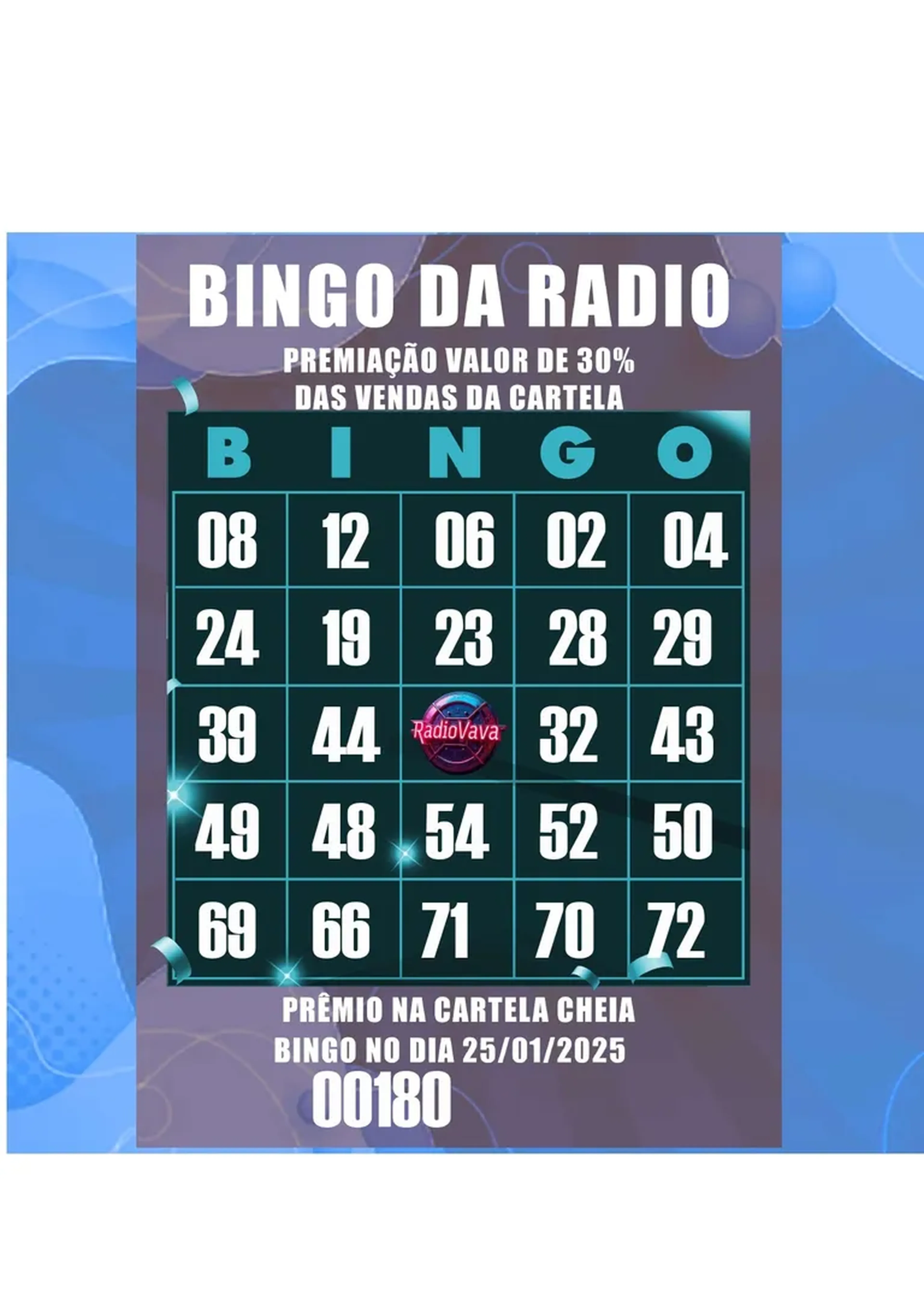 CARTELA BINGO Nº 180 imagem