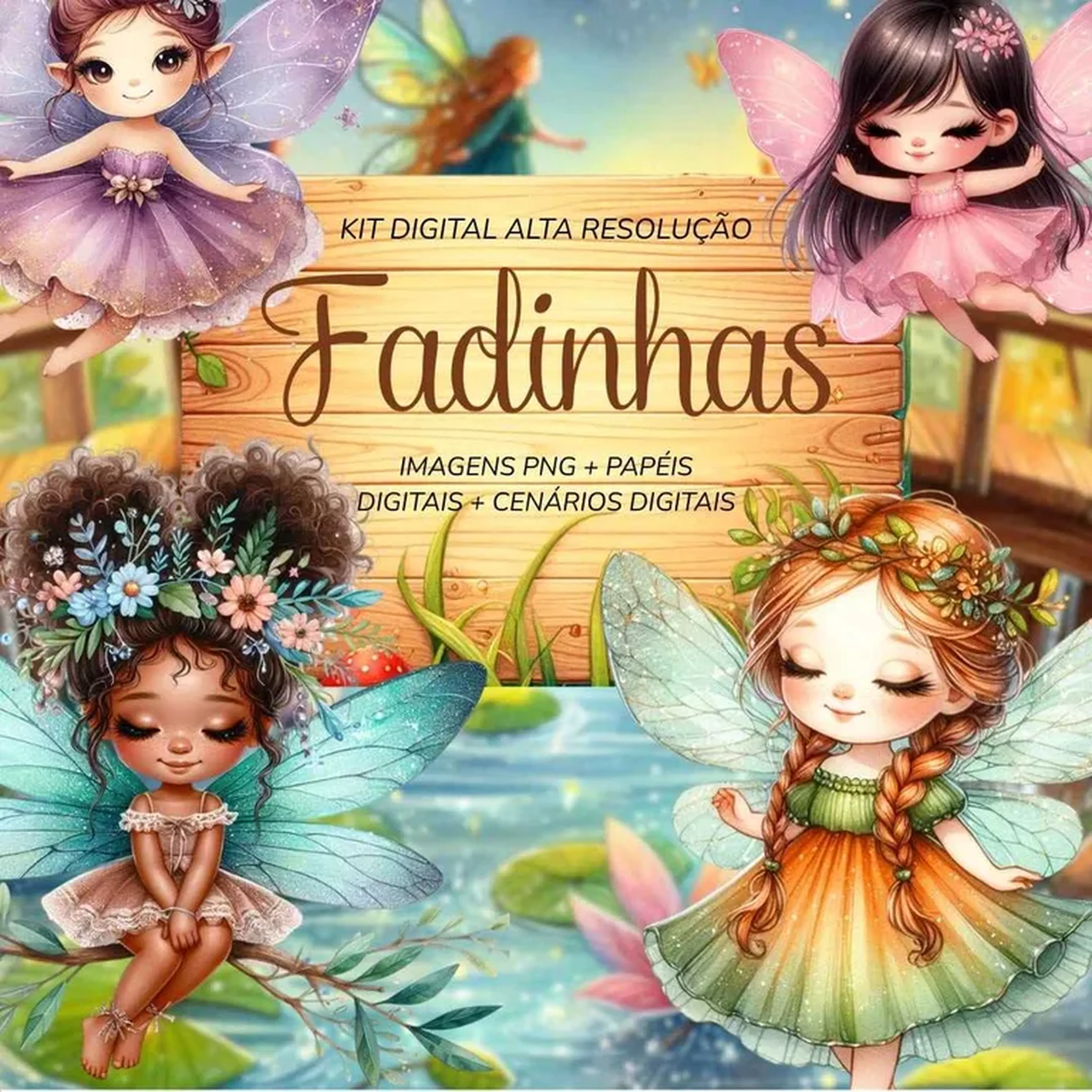 Kit Digital Fadinhas Baby Aquarela imagem
