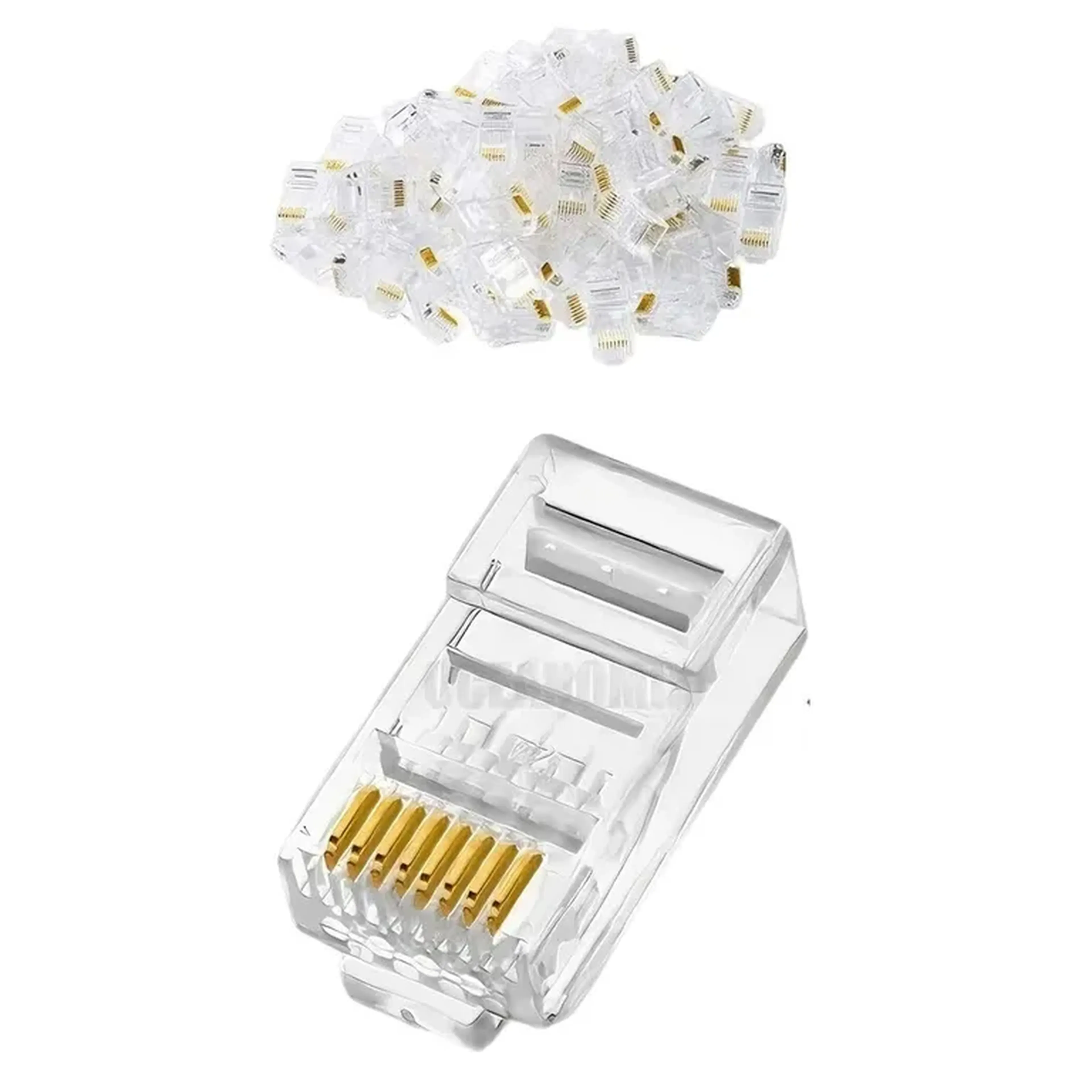 Conector Rj45 Cat6 + Capa Vermelha P Cabo Rede Giga imagem