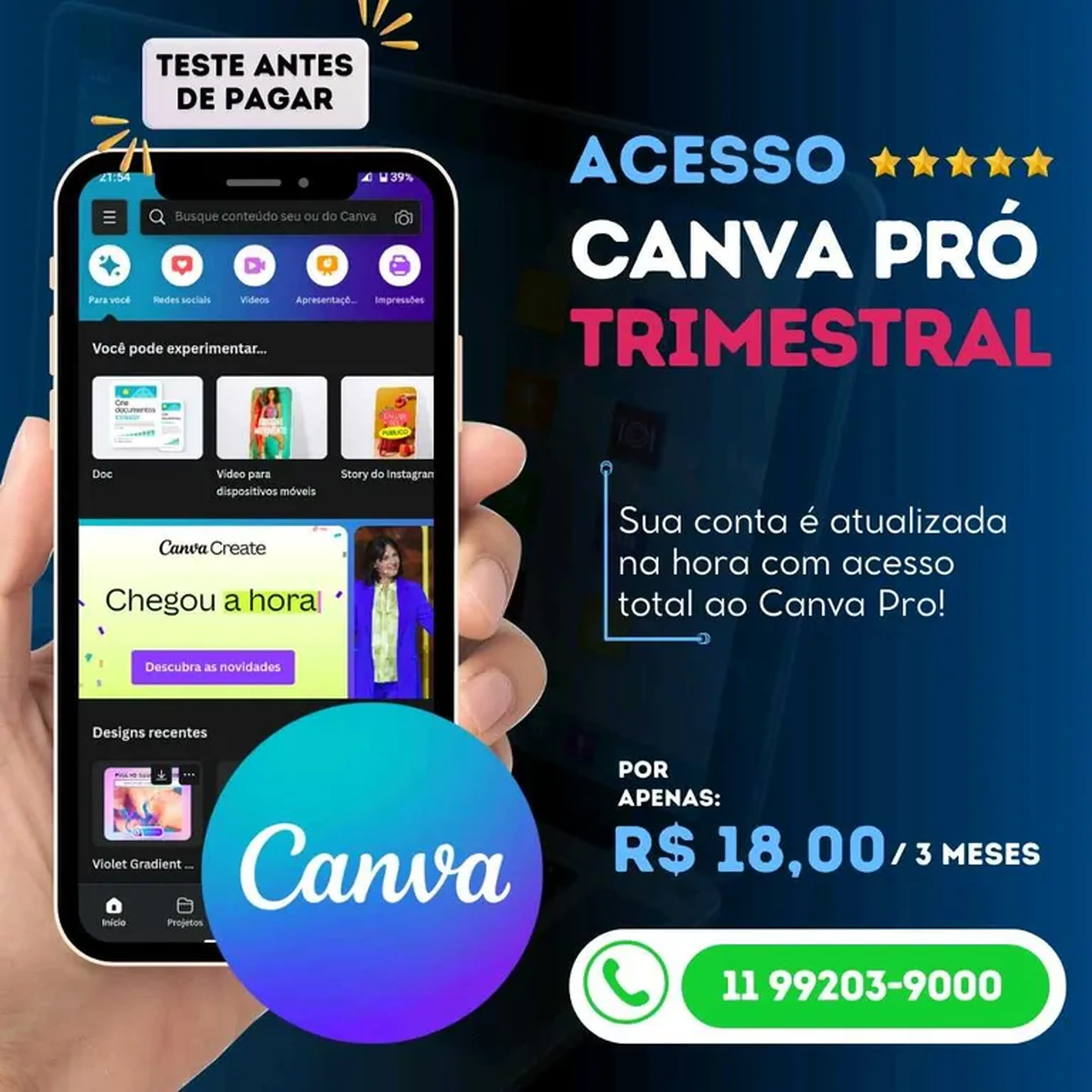 Canva Pro - Trimestral imagem