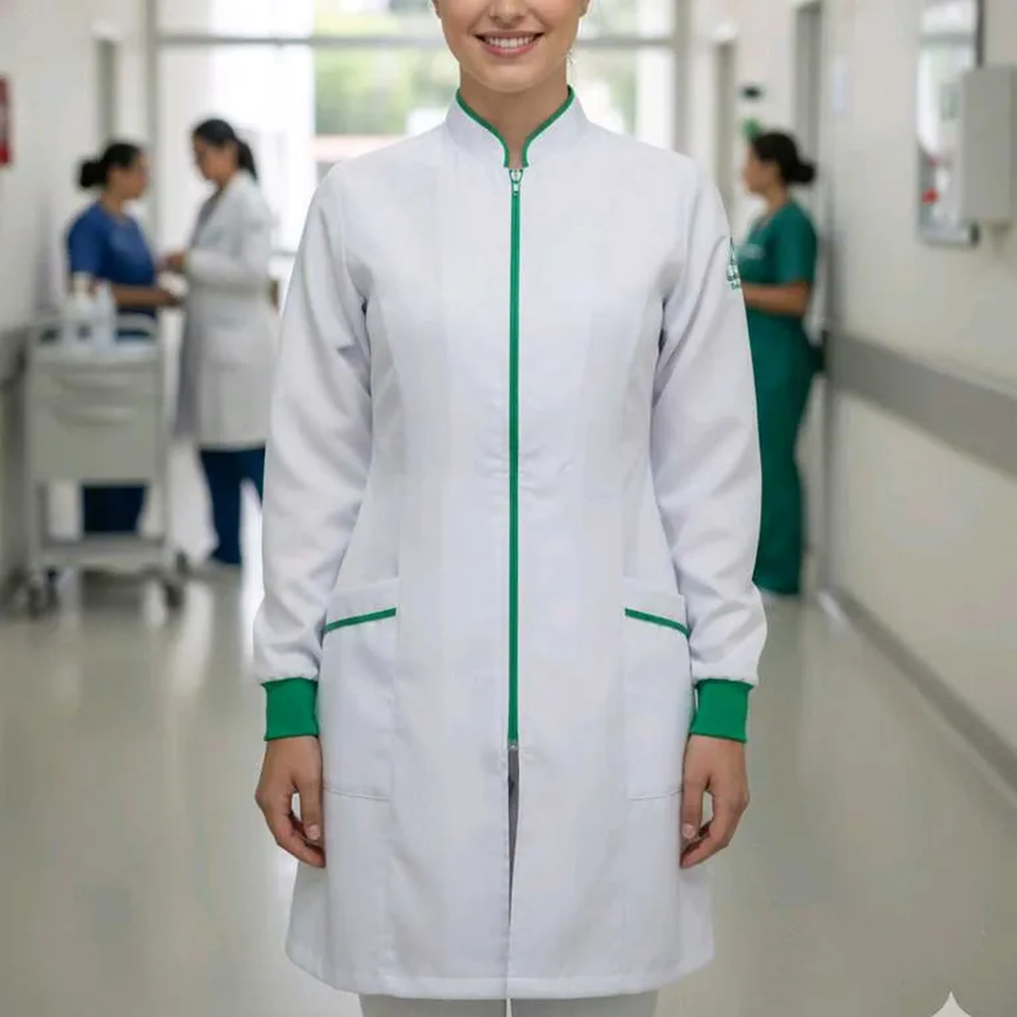 Jaleco Feminino modelo Zíper Color (Verde Bandeira) imagem