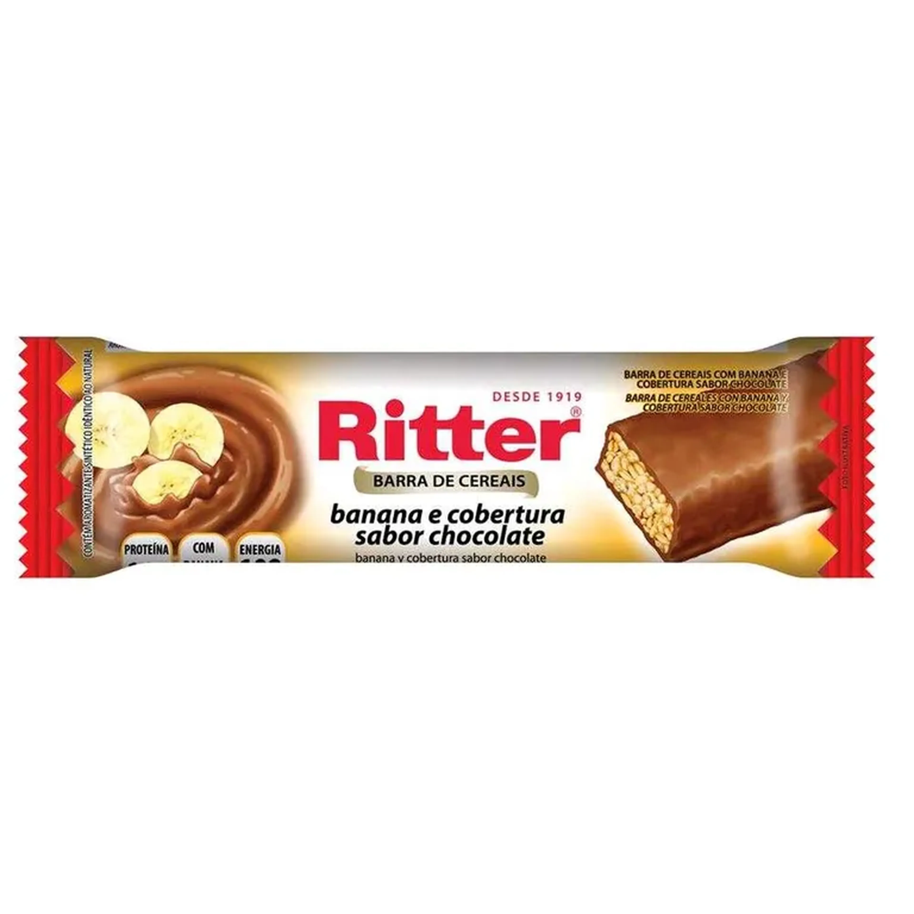 Barra cereal banana cob chocolate Ritter 25g imagem