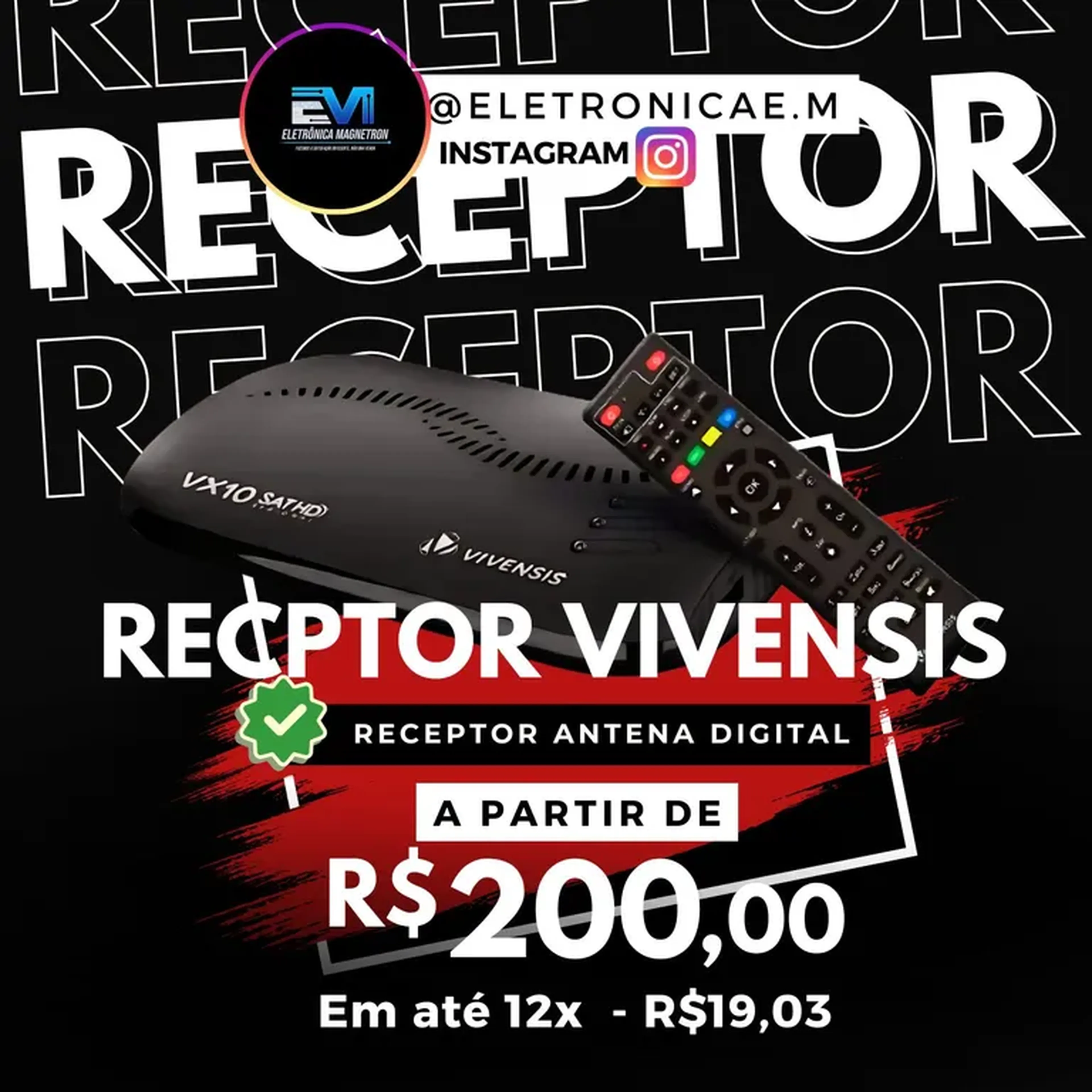 RECEPTOR VIVENSIS DIGITAL NOVA PARABOLICA imagem