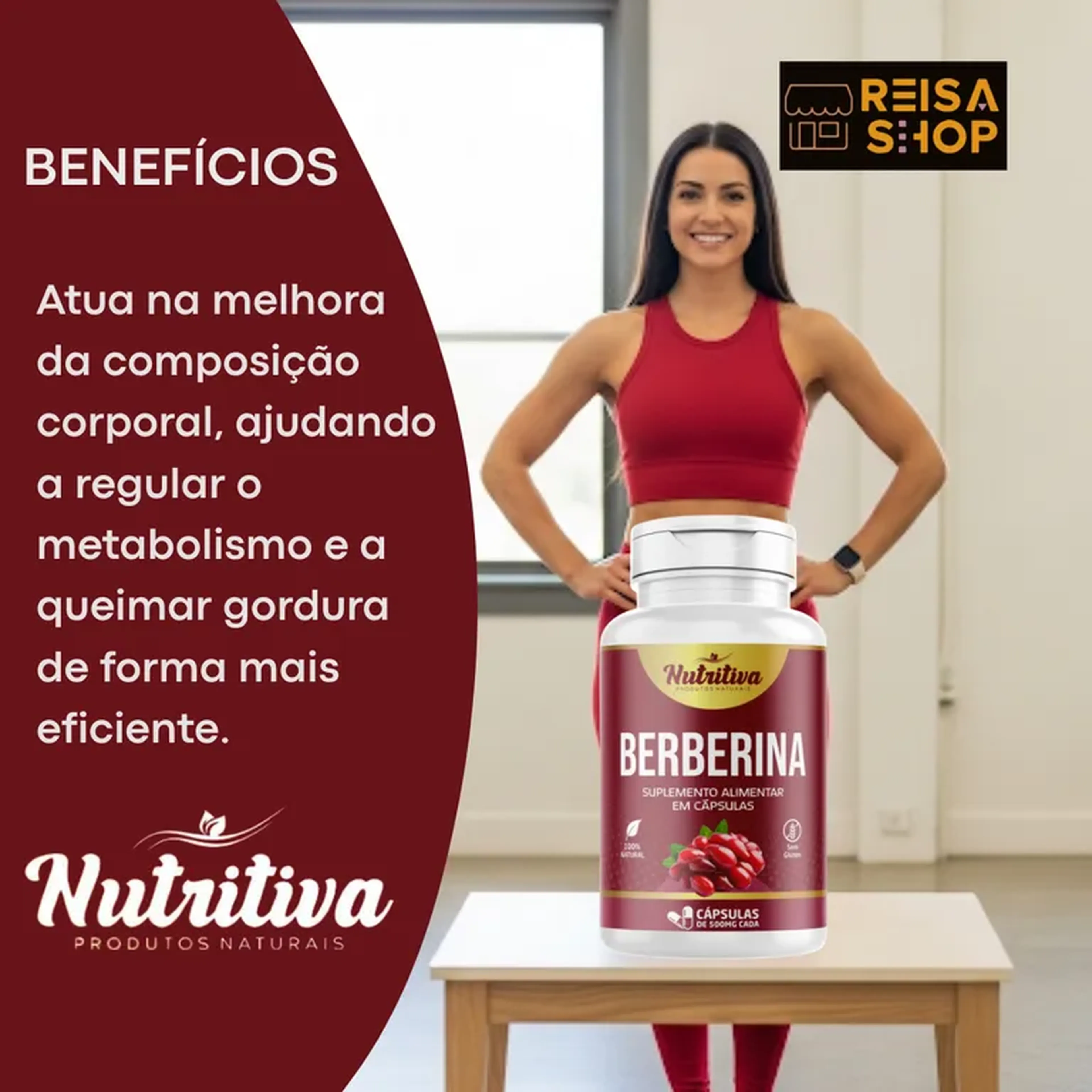 Berberina 100 Cápsulas Nutritiva imagem