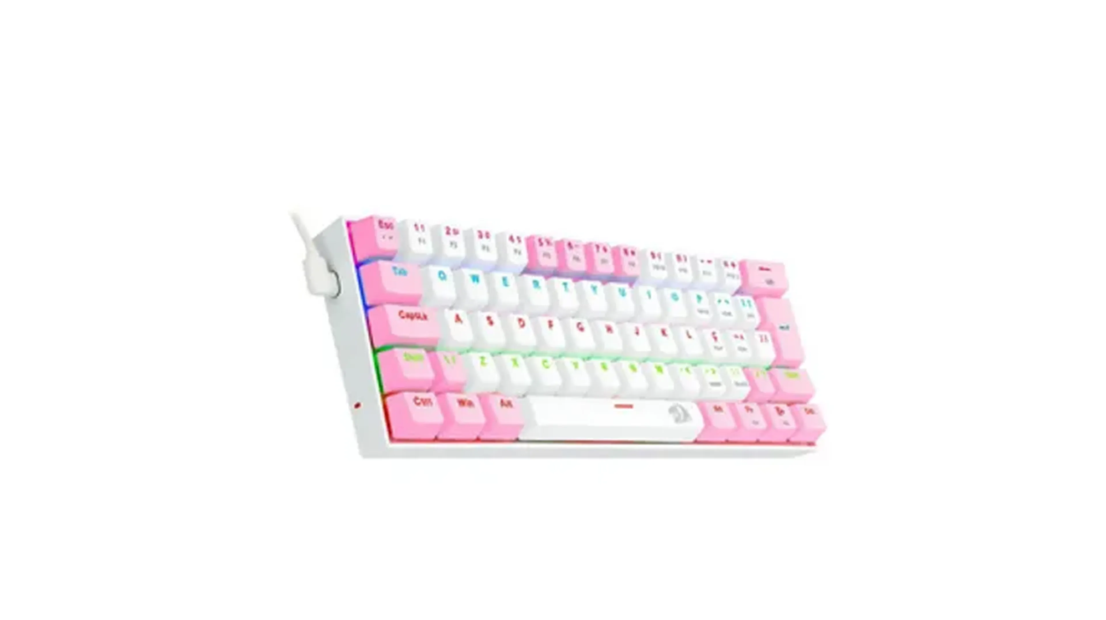 Teclado Mecanico Gamer Lakshmi Rainbow ABNT2 Switch Azul Branco imagem