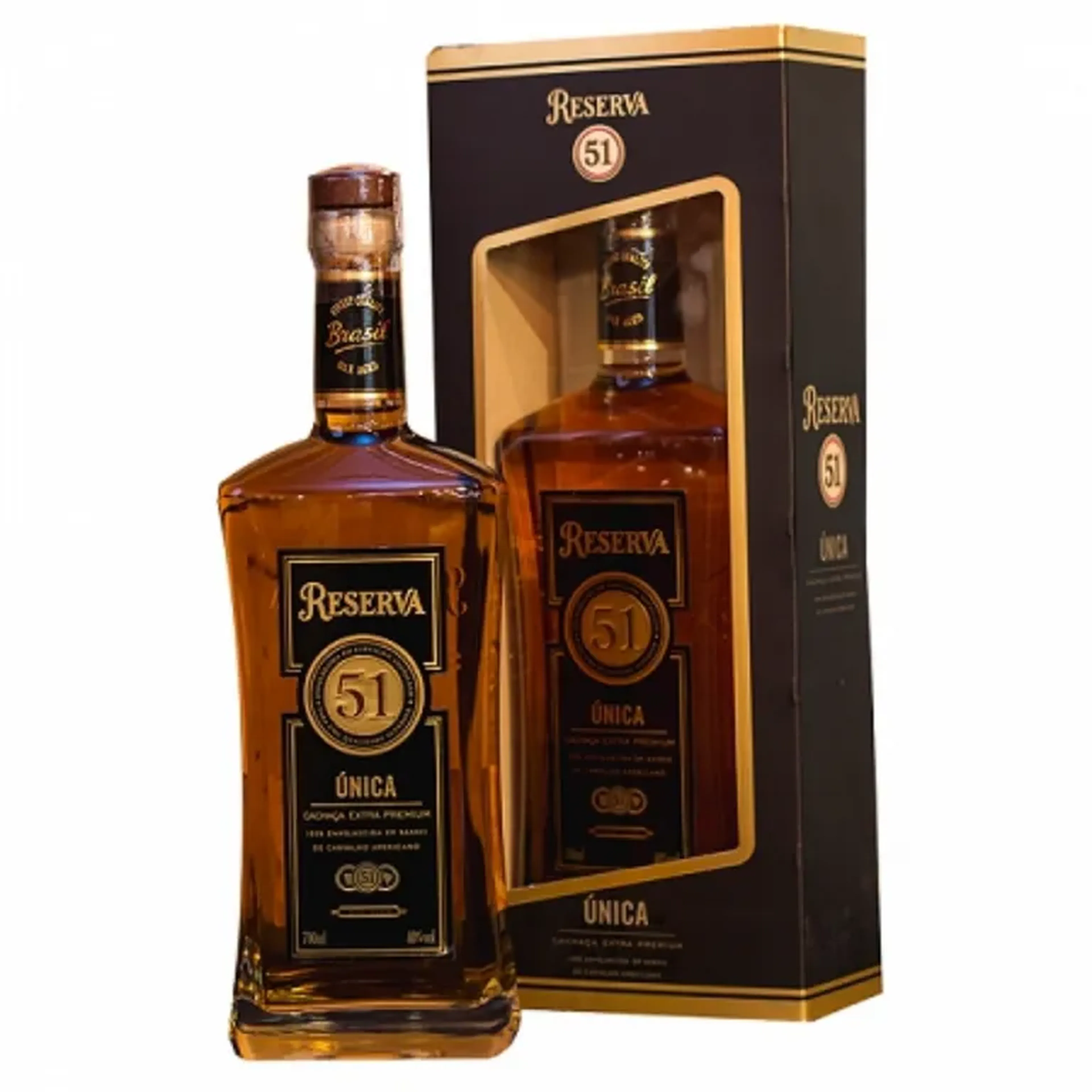 Cachaça Envelhecida Unica 51 Reserva Garrafa 700ml Extra Prem imagem