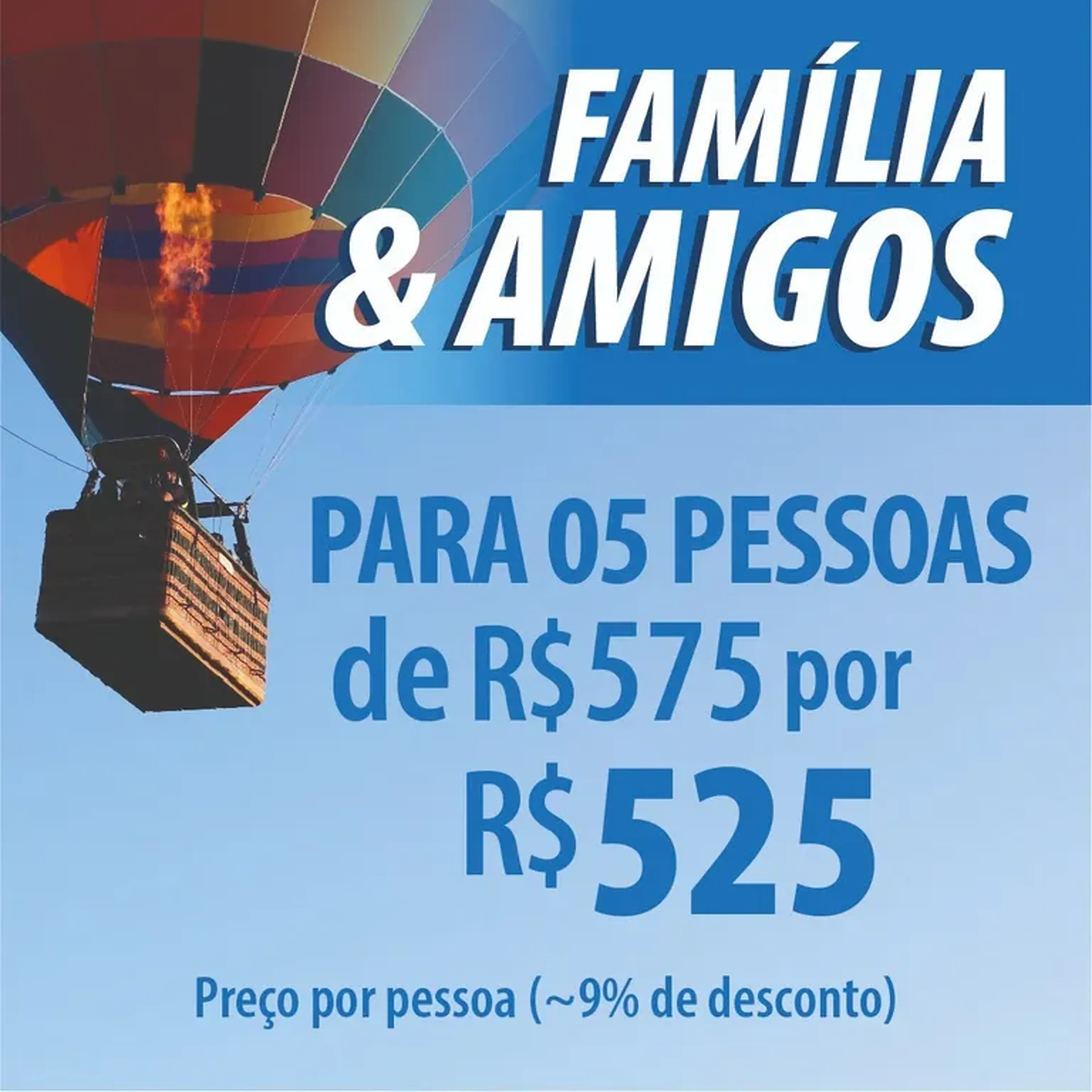 Voo em Grupo - Ticket QUINTUPLO (05 adultos) imagem