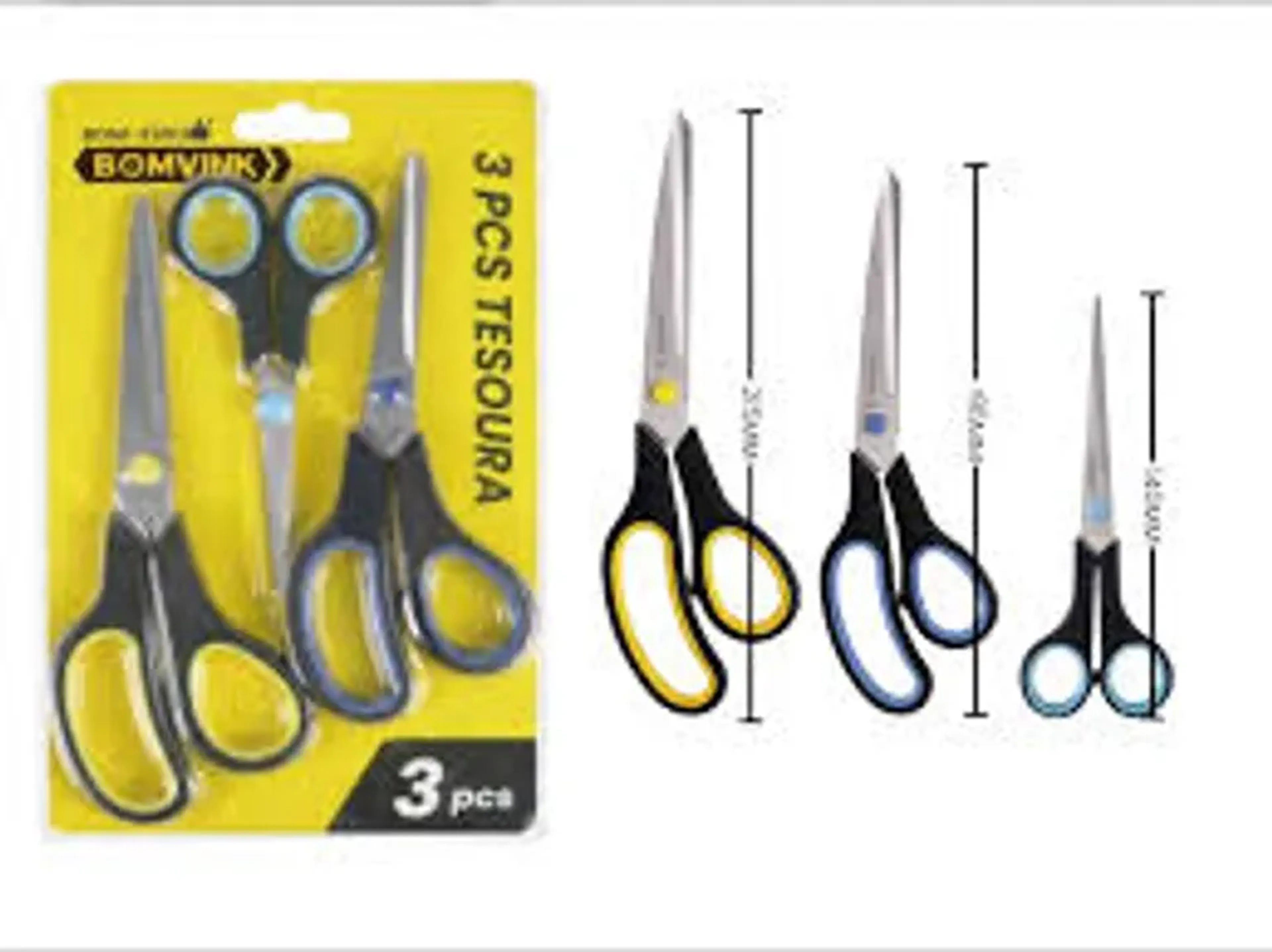 Kit De Tesoura Com 3 Peças BOMDER BOM-3301 imagem