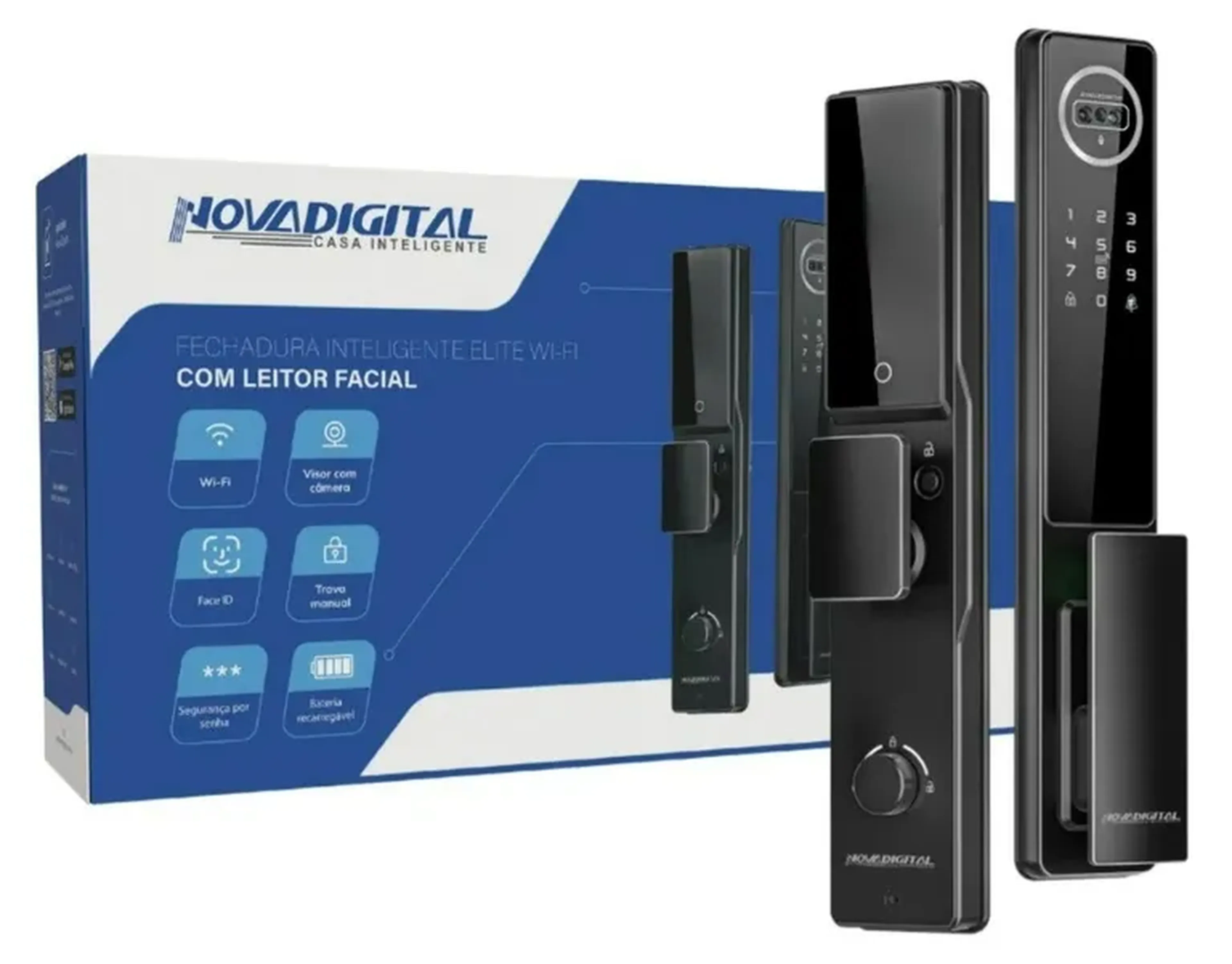 Fechadura Inteligente WiFi Novadigital com Câmera Biometria Face imagem