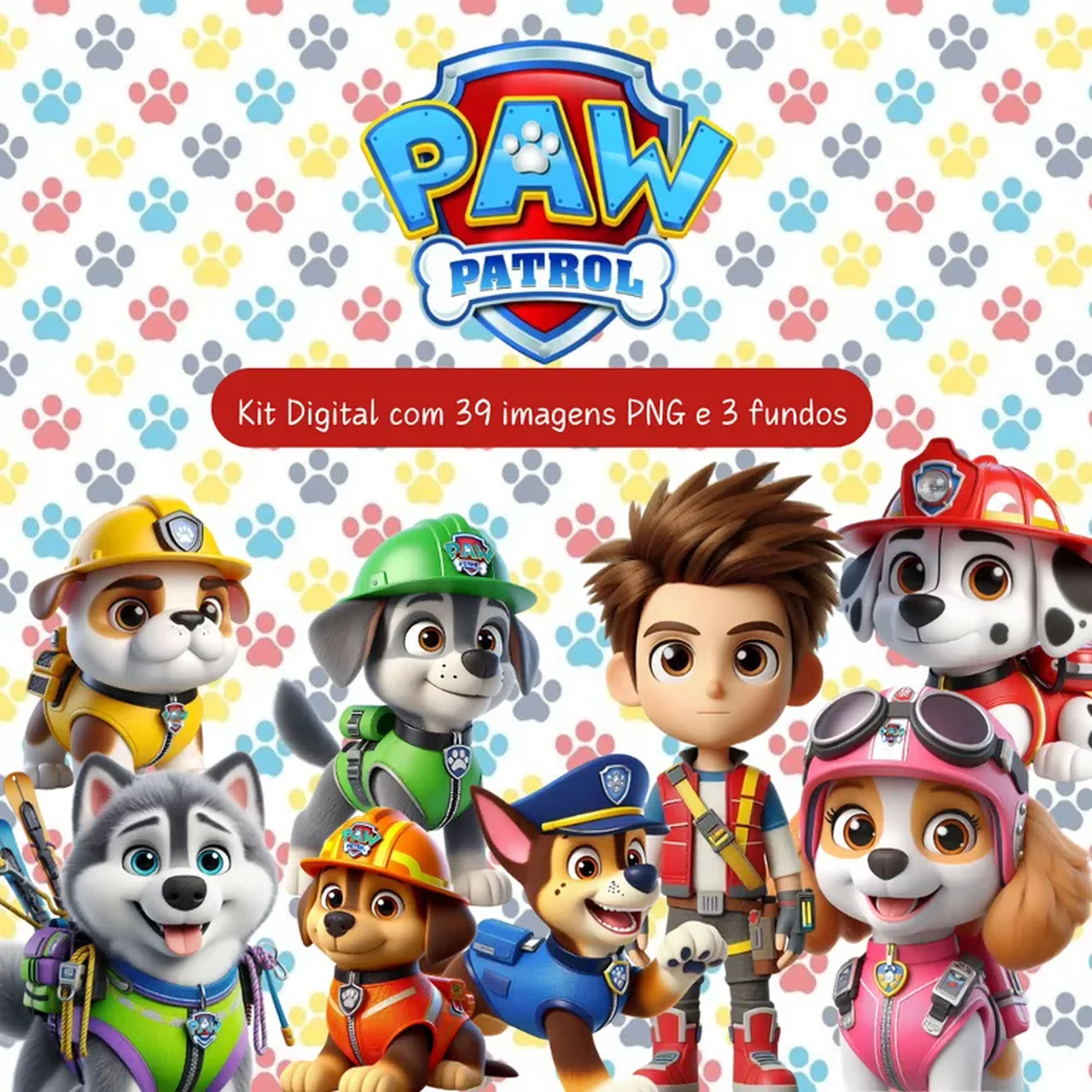 Kit Digital Patrulha Canina 3D - PNG I.A imagem
