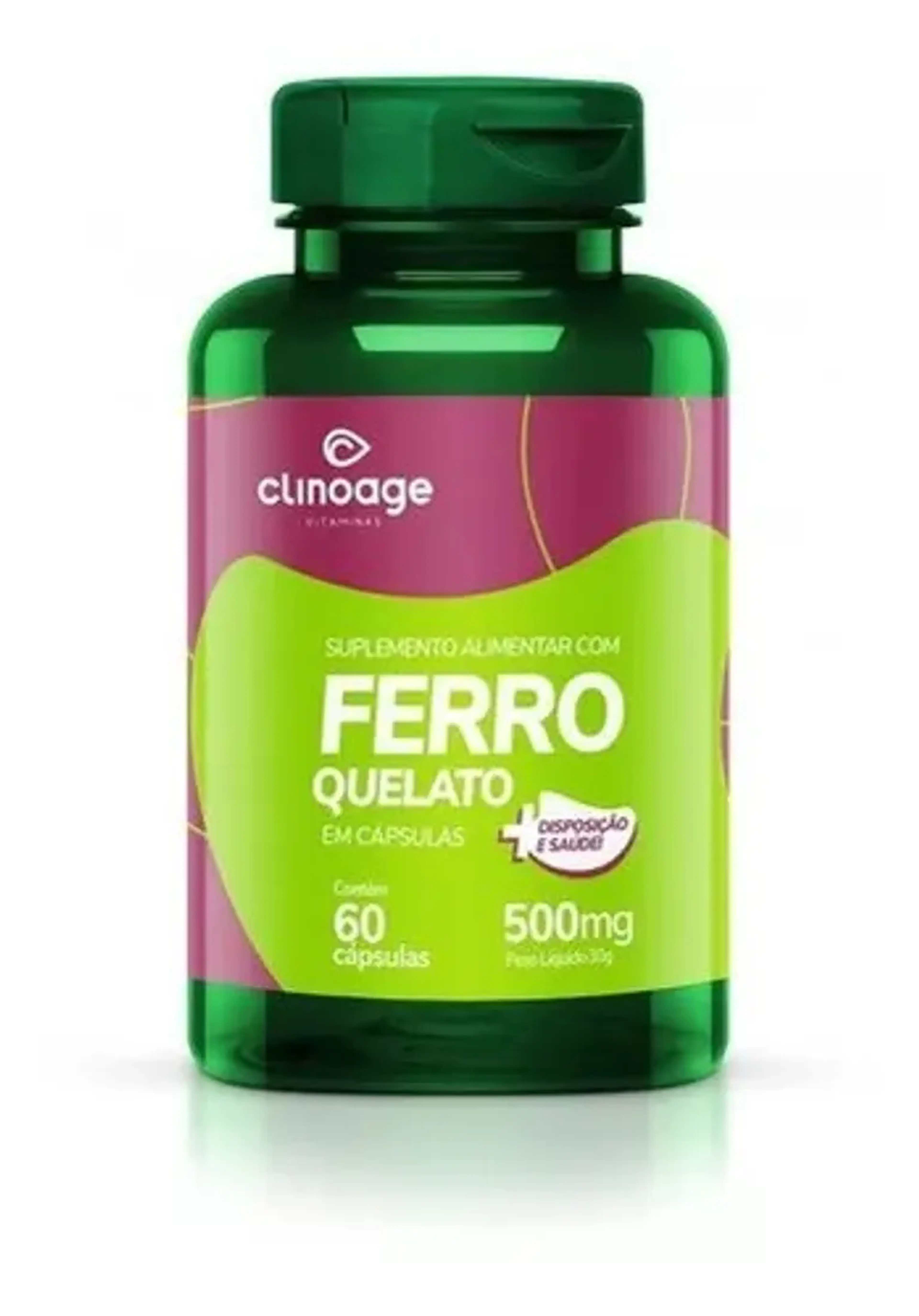 Ferro Quelato Bisglicinato Suplemento 60 Cápsulas 500mg imagem