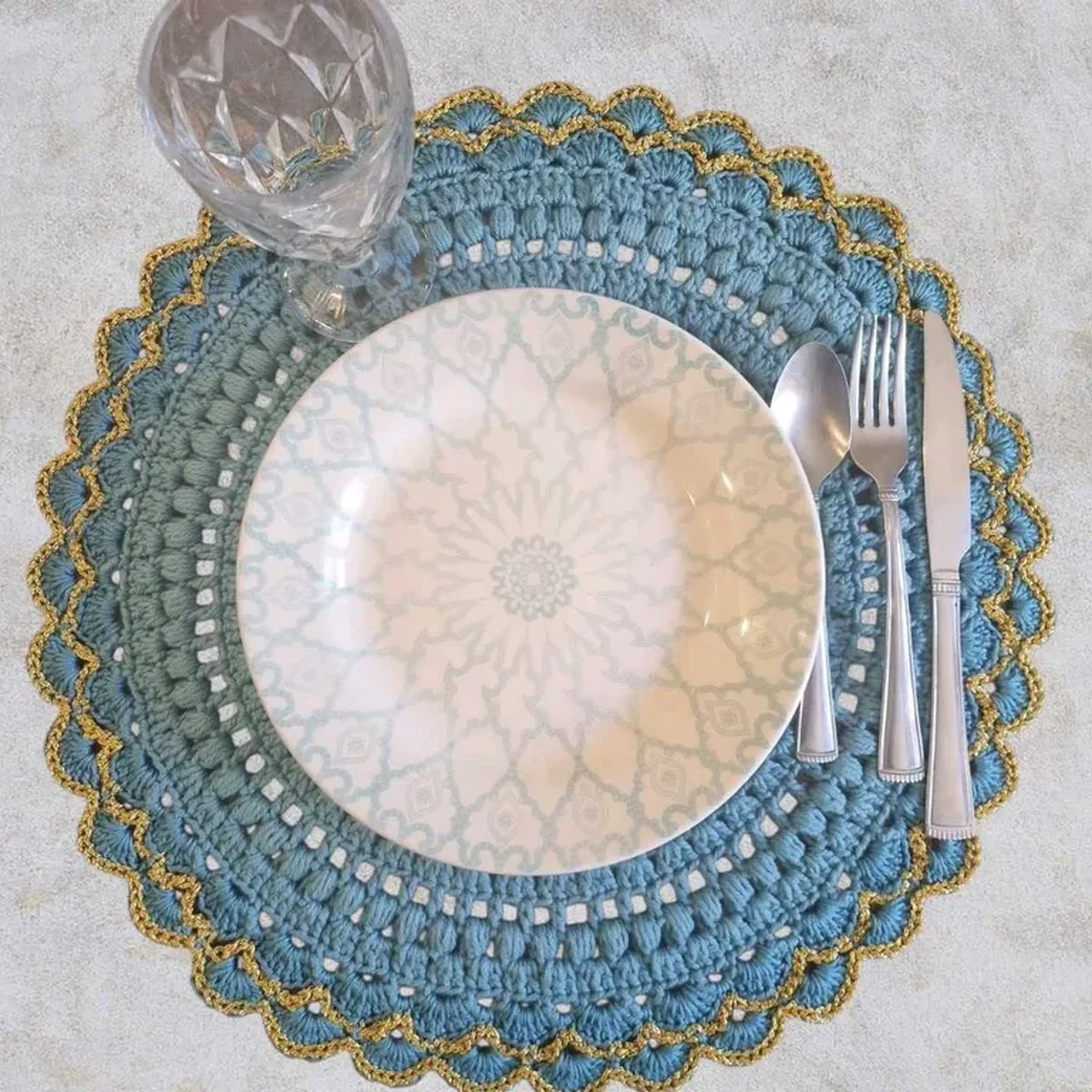 Sousplat Brilhante Netuno conjunto com 45cm imagem