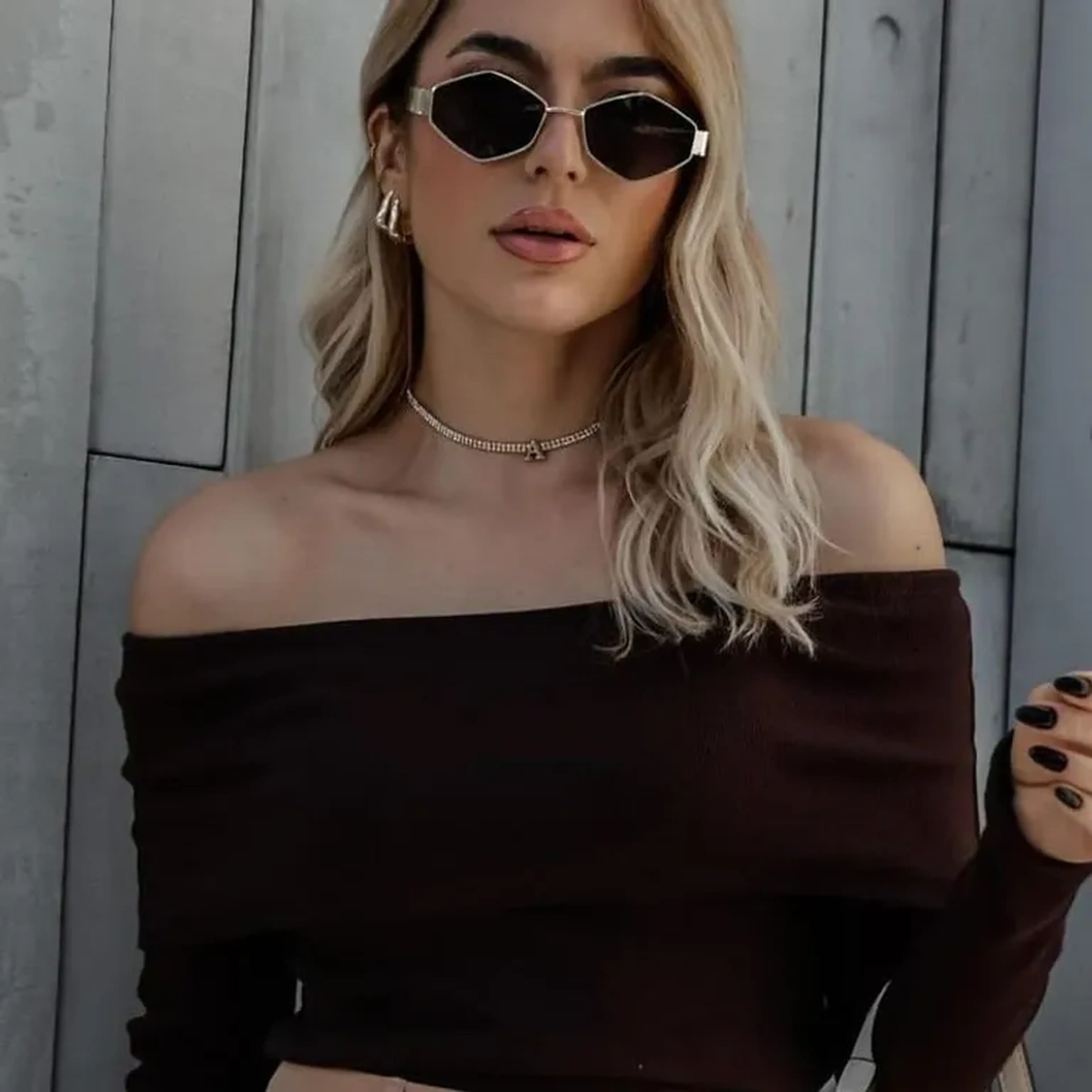 Blusa Lara - Marrom Listrada - M imagem