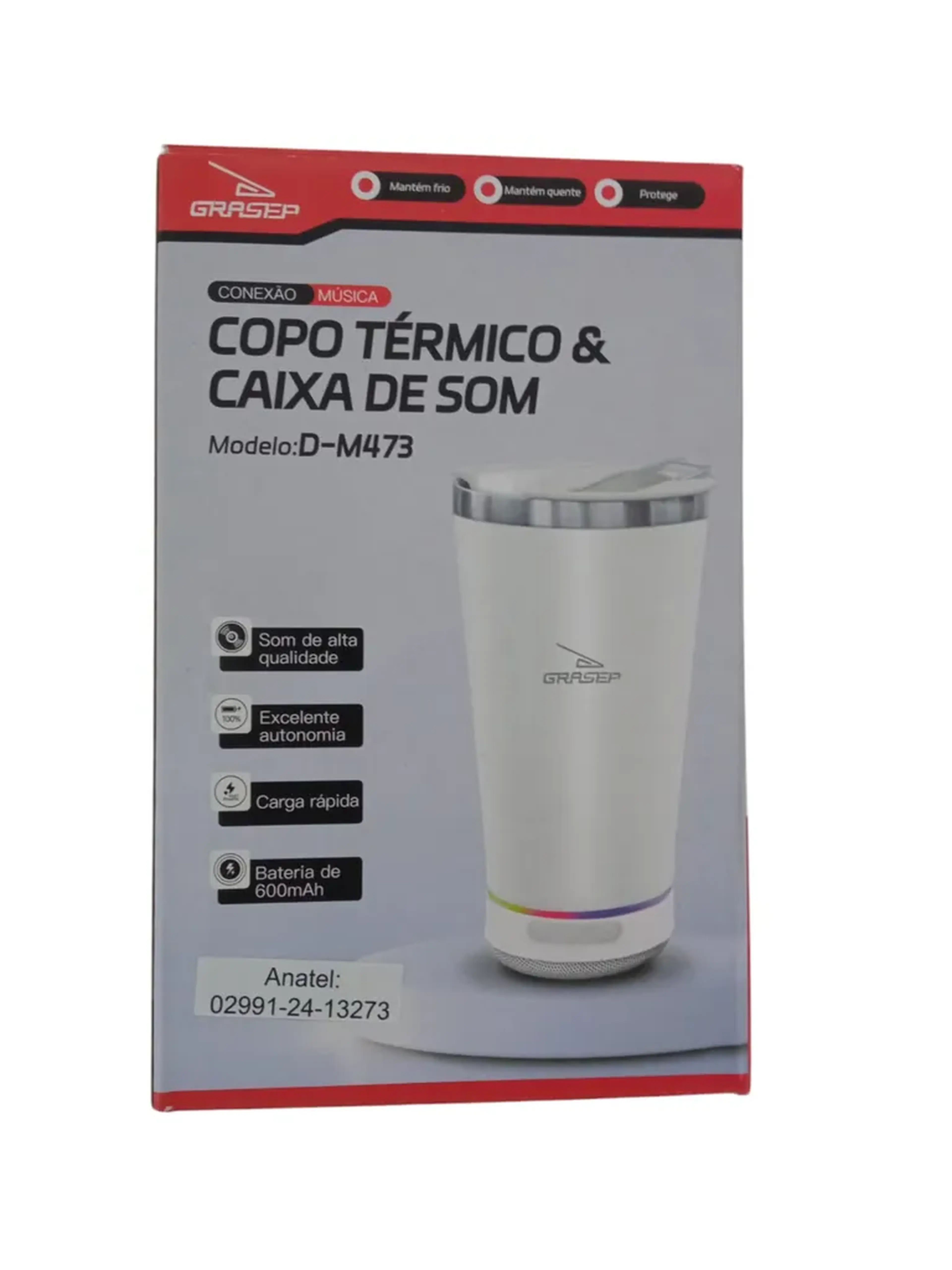 Copo Térmico inox com tampa, abridor e caixa de som Bluetooth 47 imagem