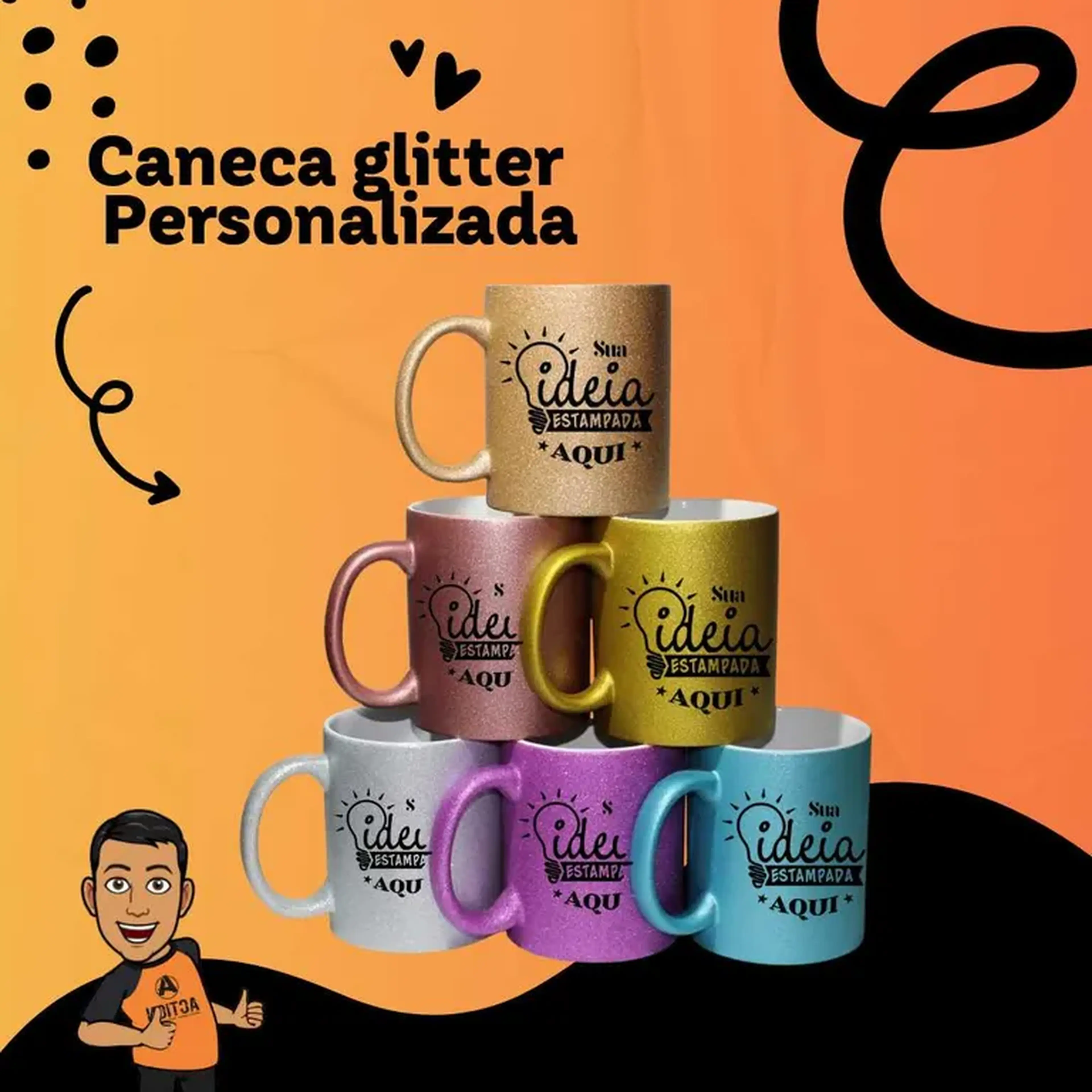 Caneca Glitter imagem