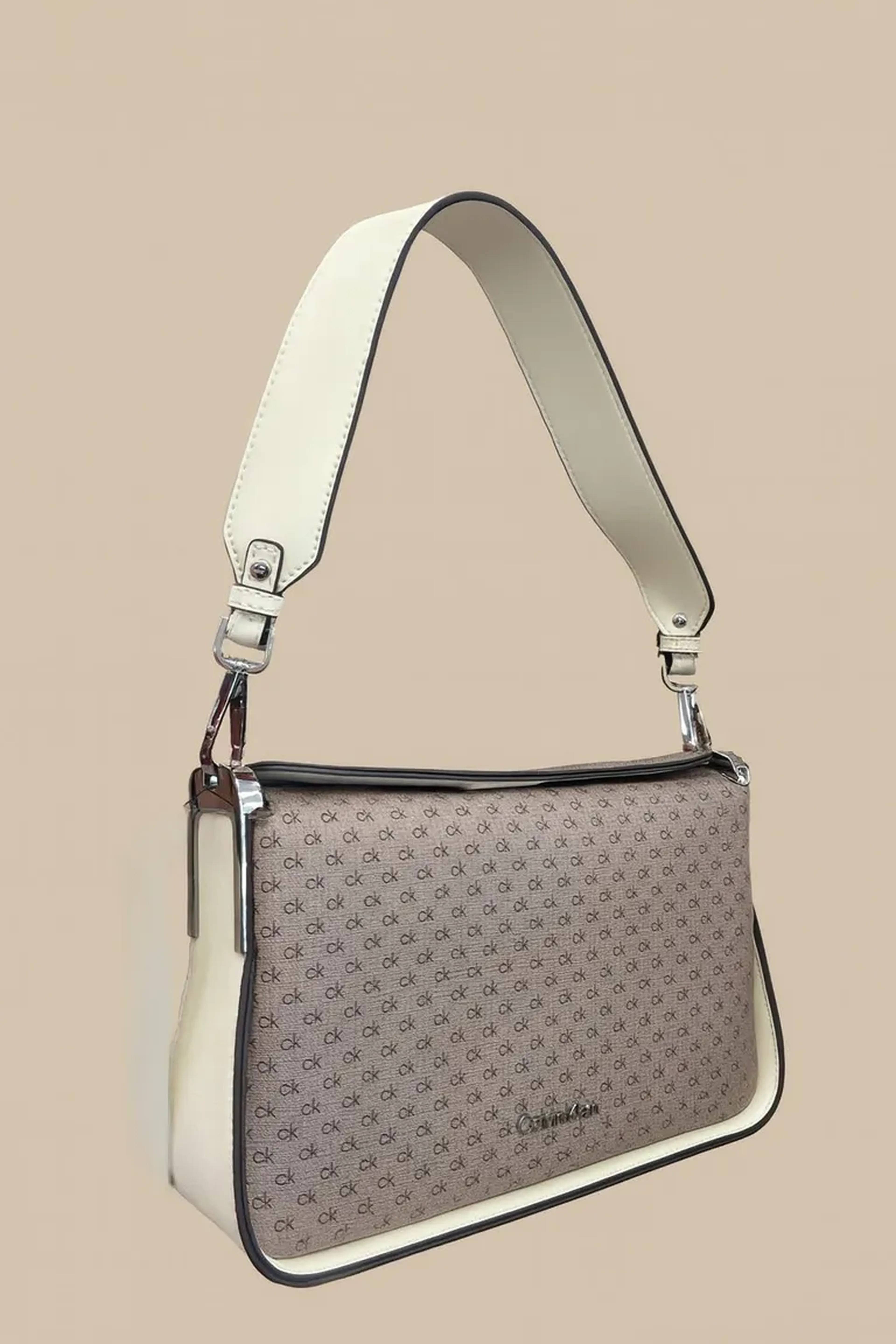 Bolsa Calvin Klein Média Castanho Acinzentado Monograma imagem