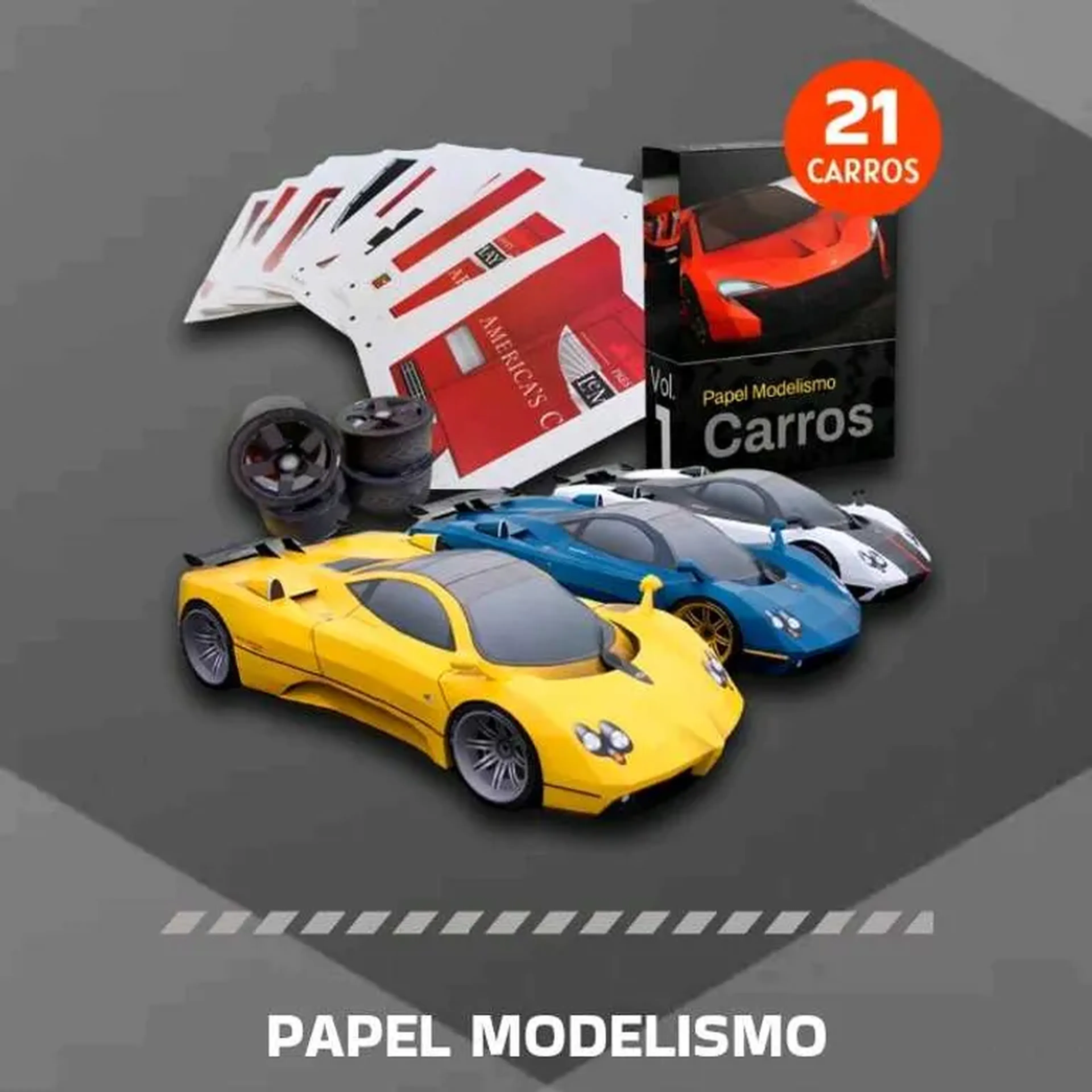 carros montagem em papel imagem