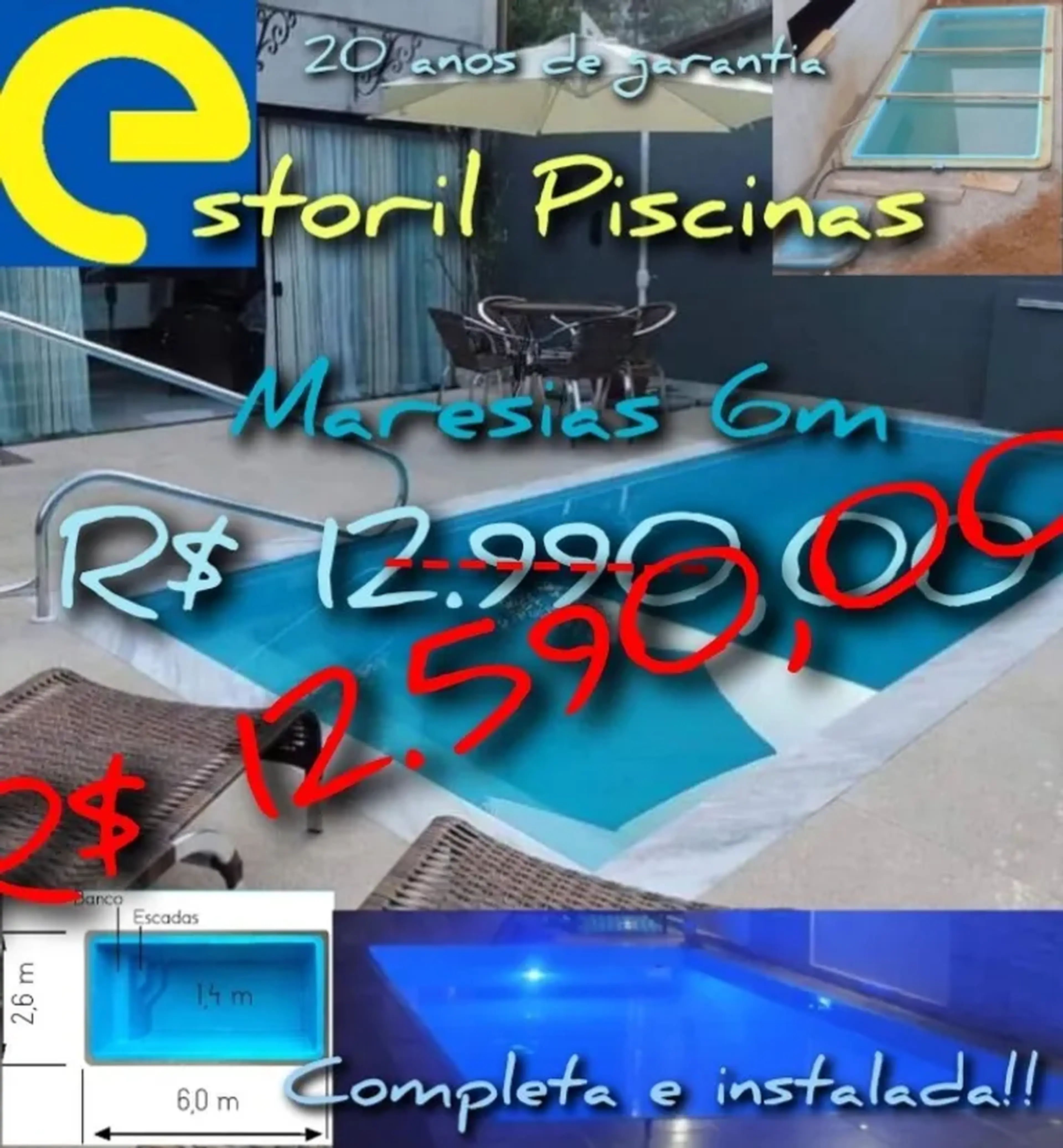 Piscina linha Maresias 6m imagem