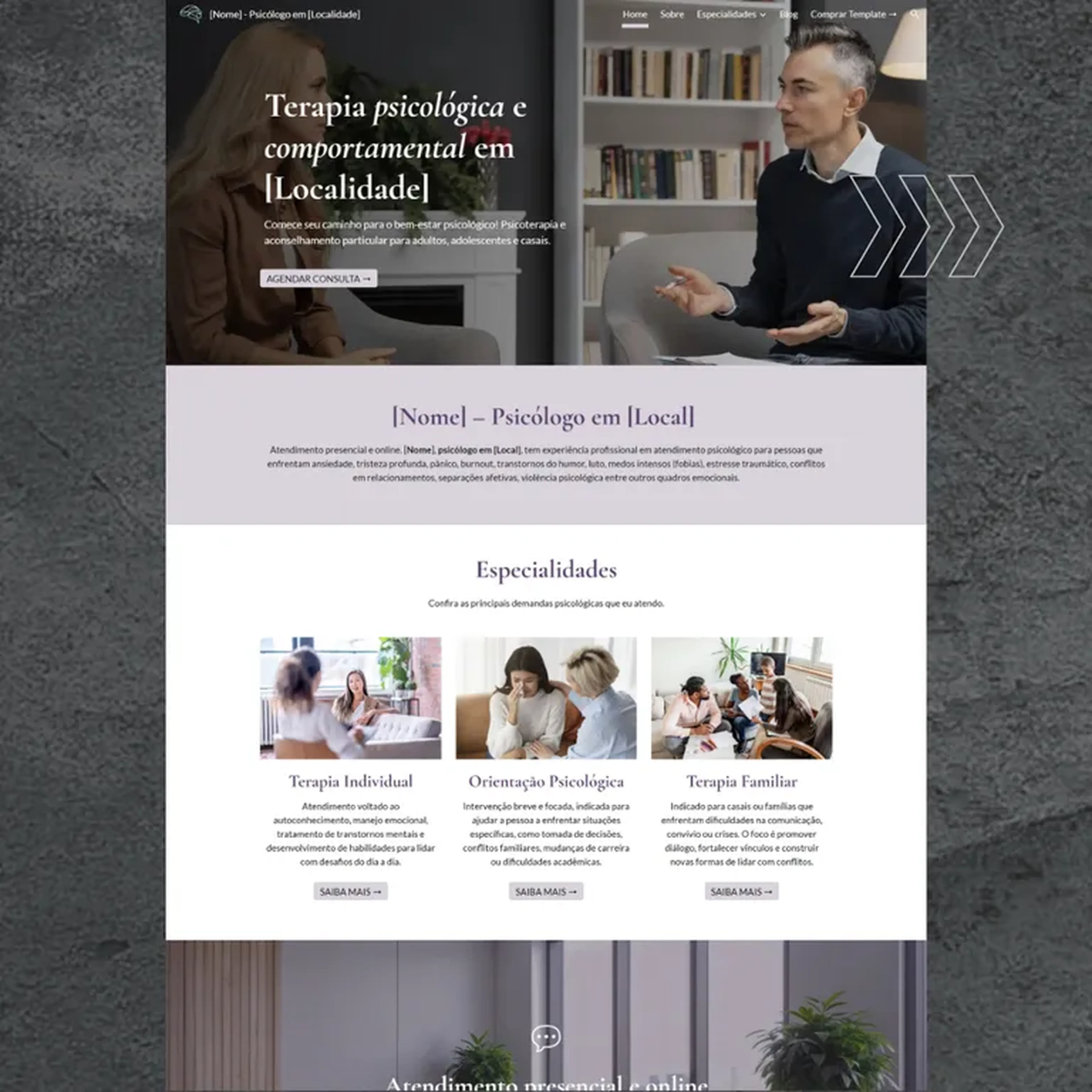 Template PSICÓLOGO Google Sites imagem