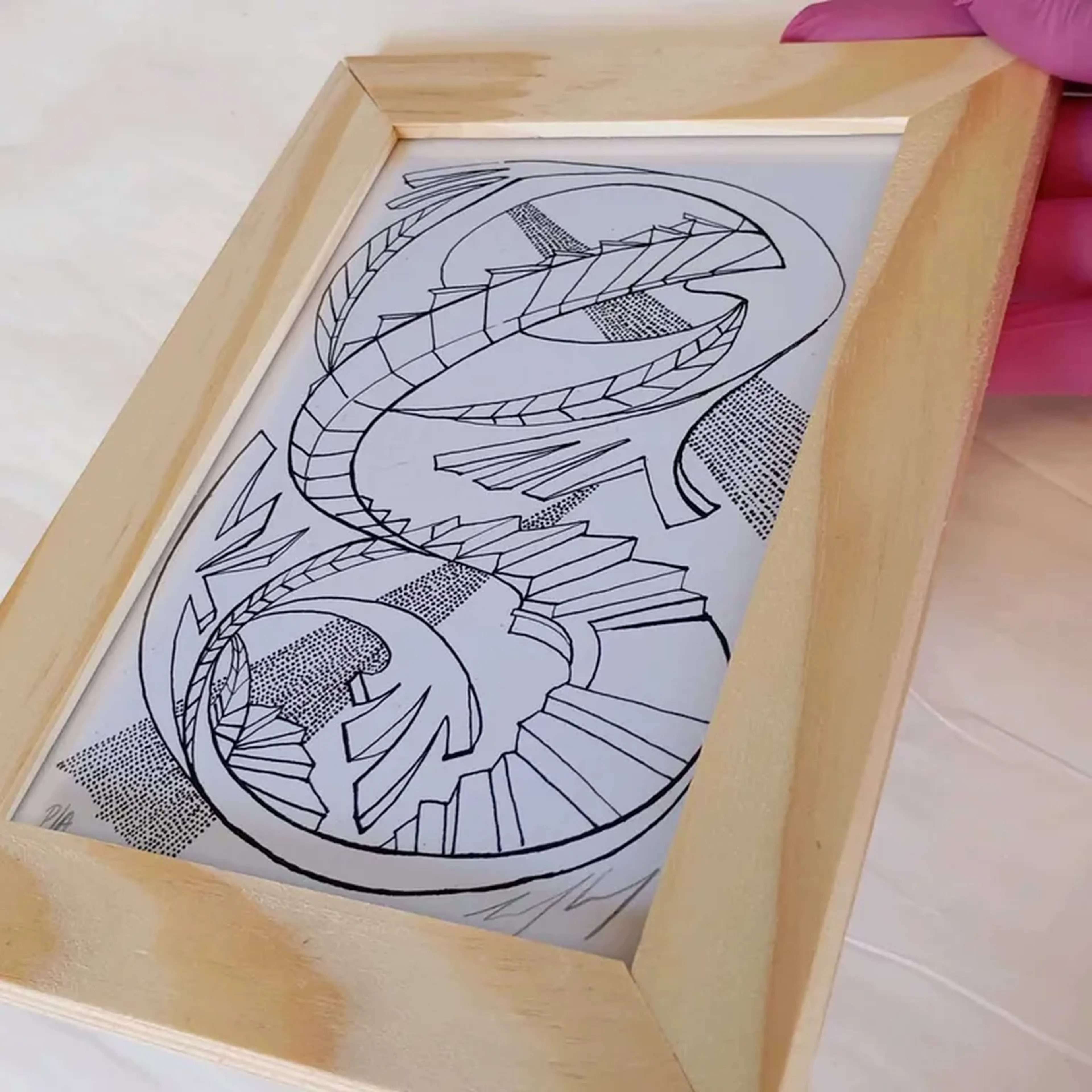 Bestiário Borges - A Bao A Qu - 10x15 cm moldura plana imagem