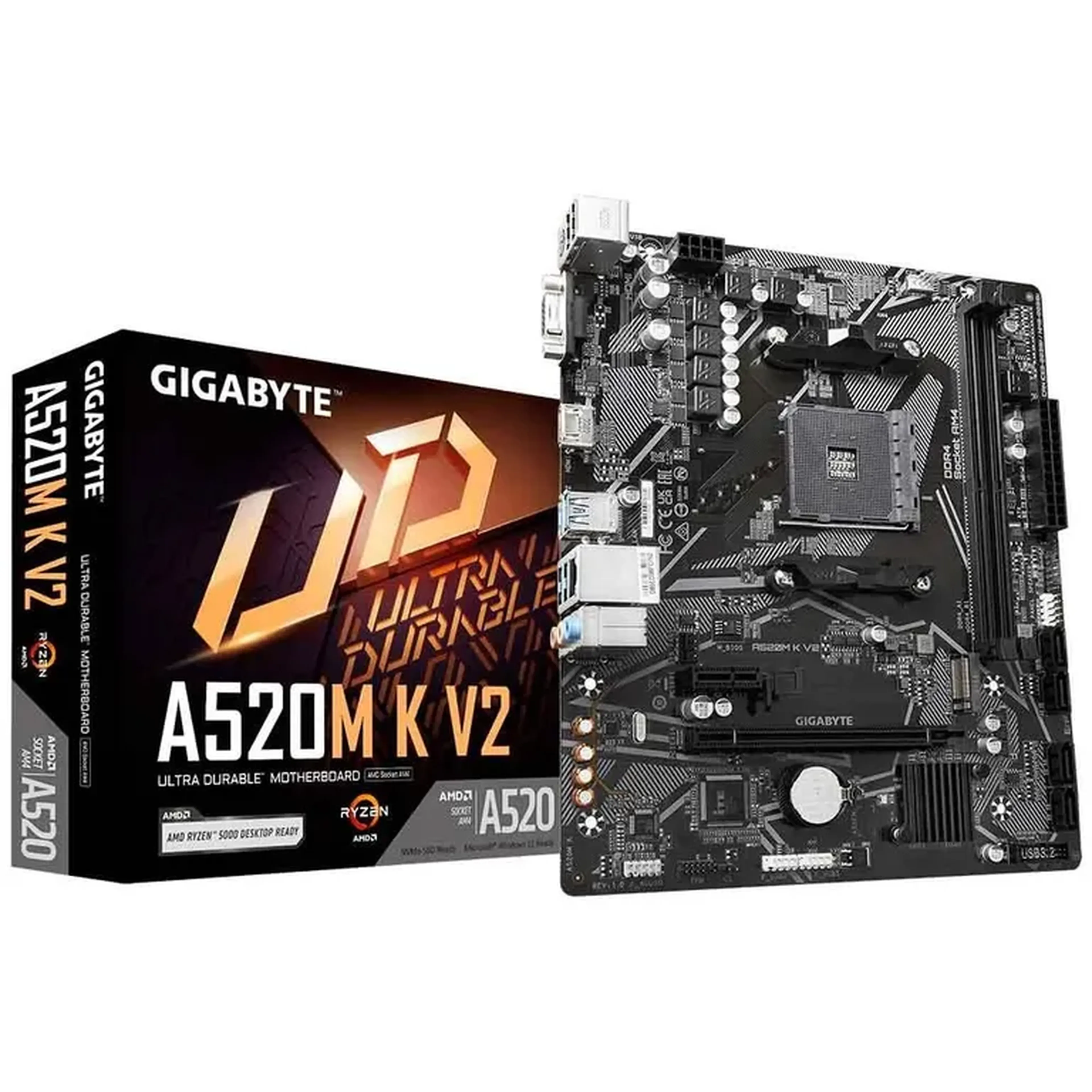 Placa-Mãe Gigabyte A520m K V2, Socket Amd Am4, M-Atx, Ddr4, Chip imagem