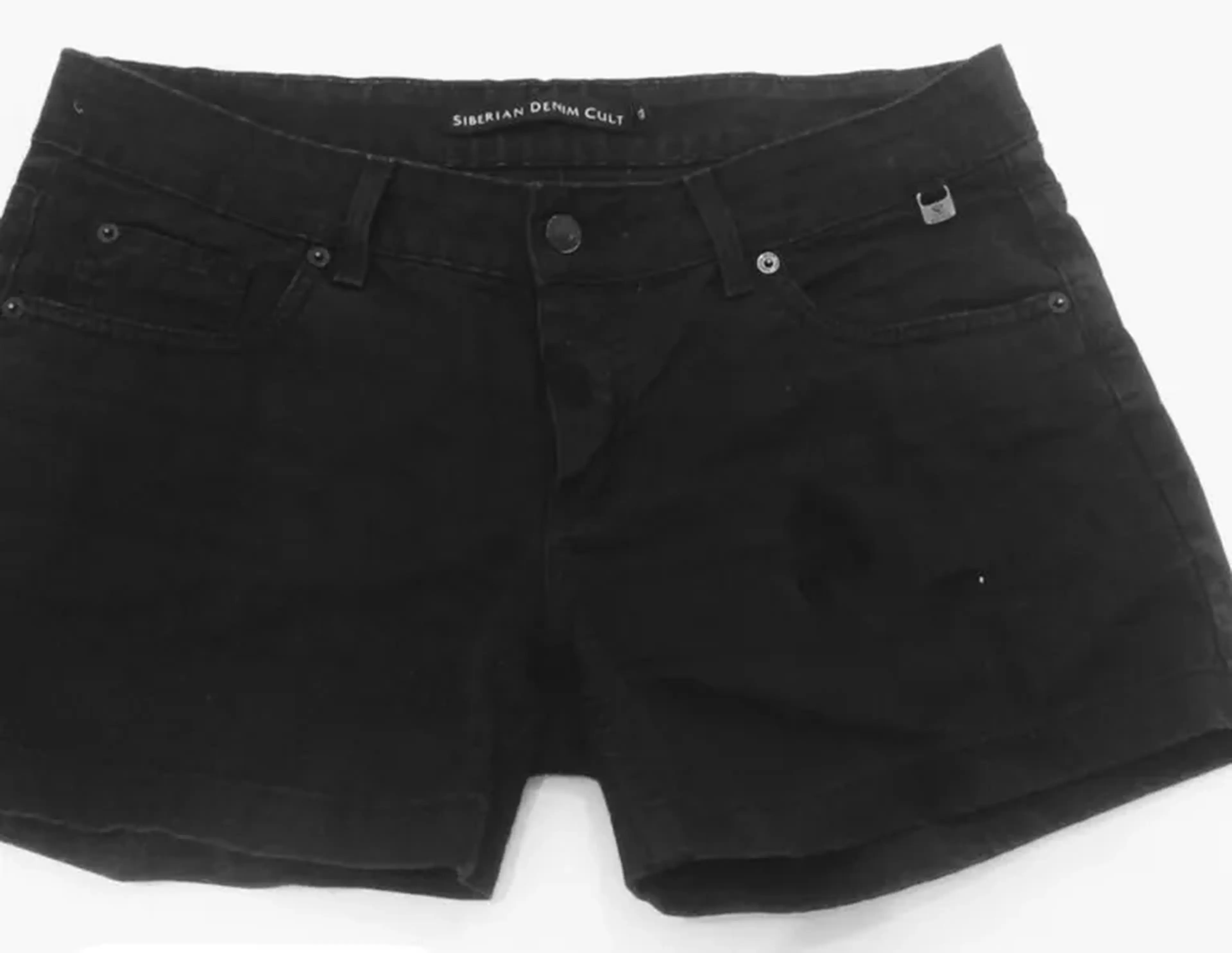 Shorts denim preto imagem