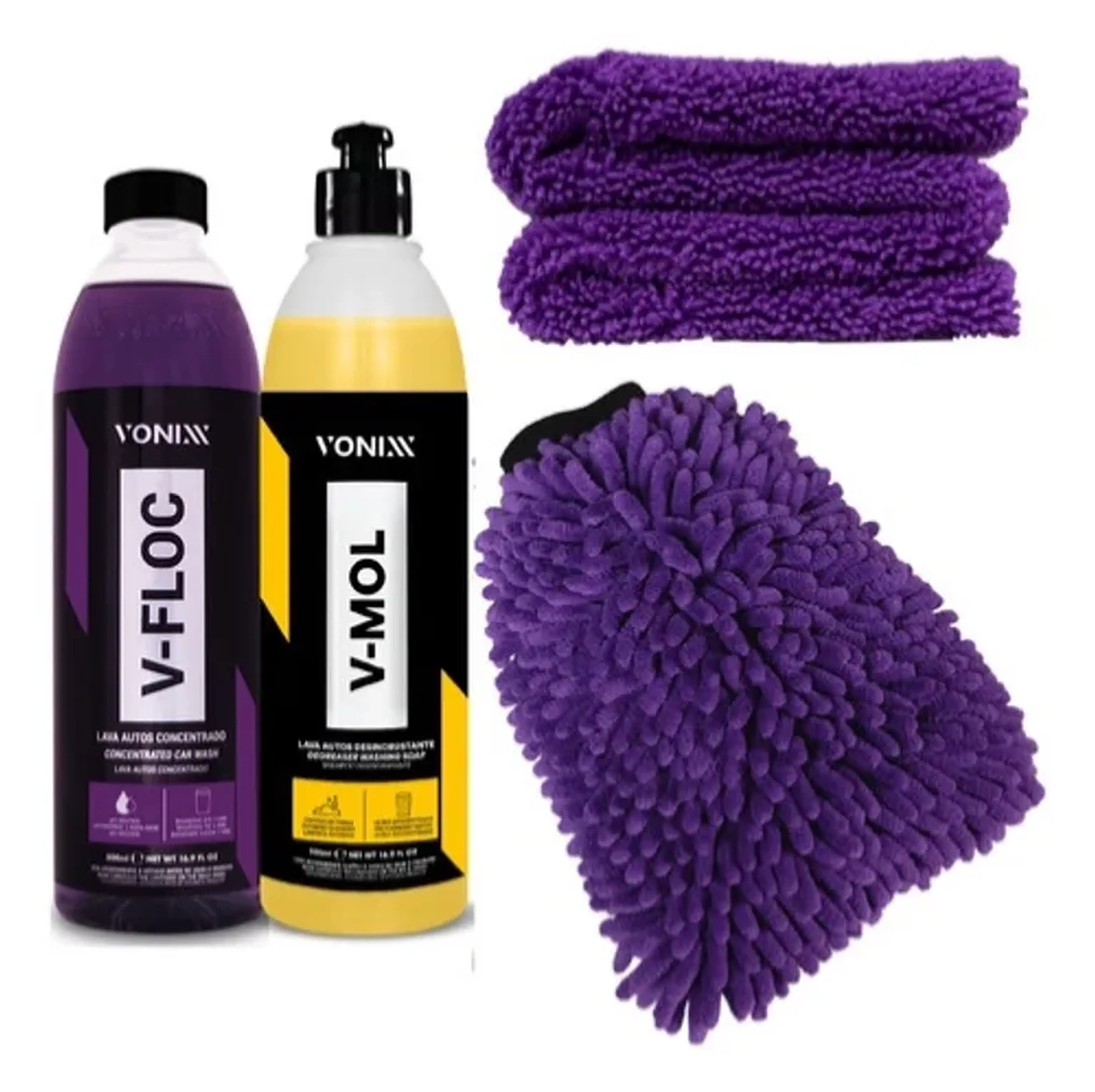 Kit Profissional Vonixx V Floc V Mol Luva Pano Microfibra imagem